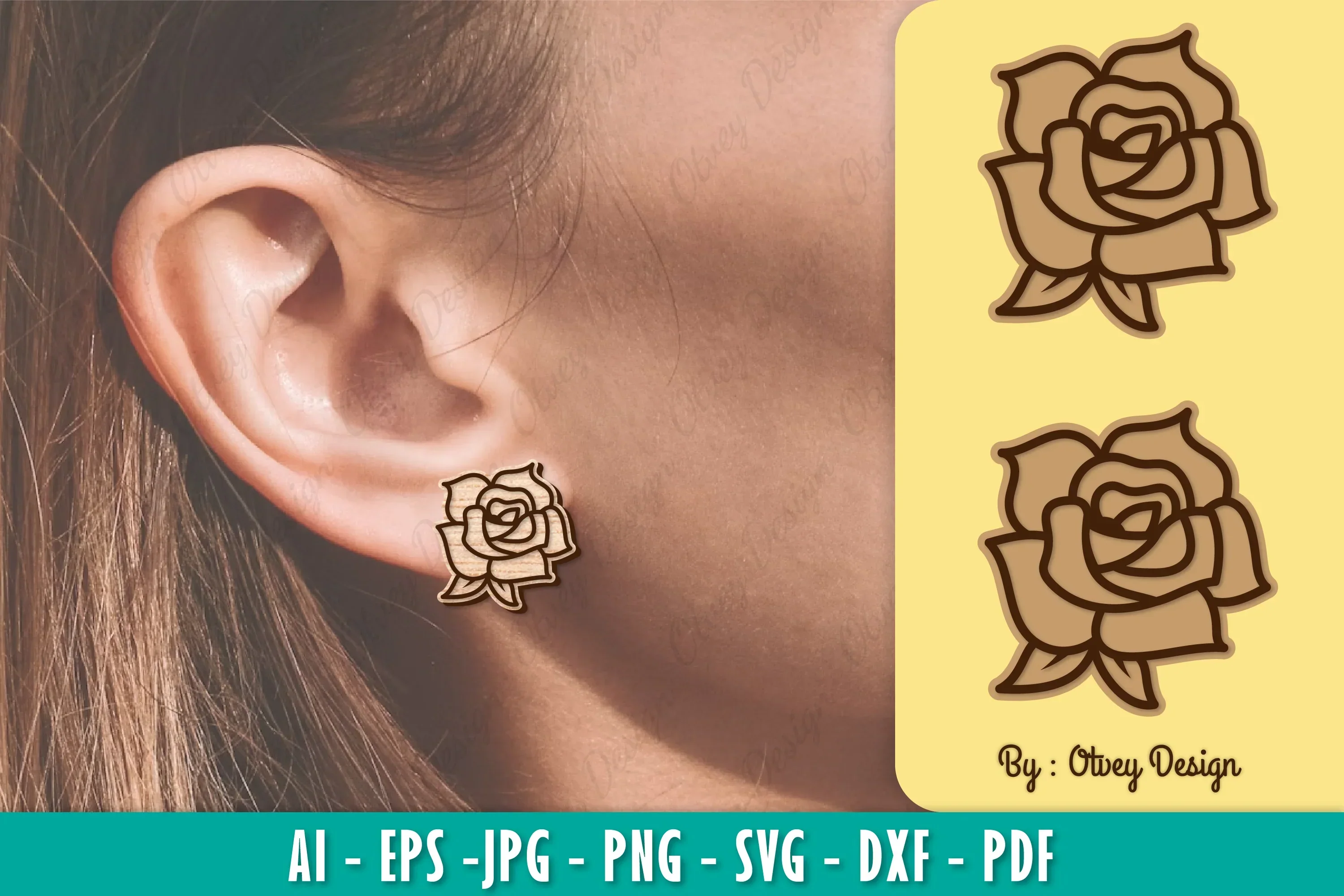 Flower Earring Laser Cut SVG Bundle