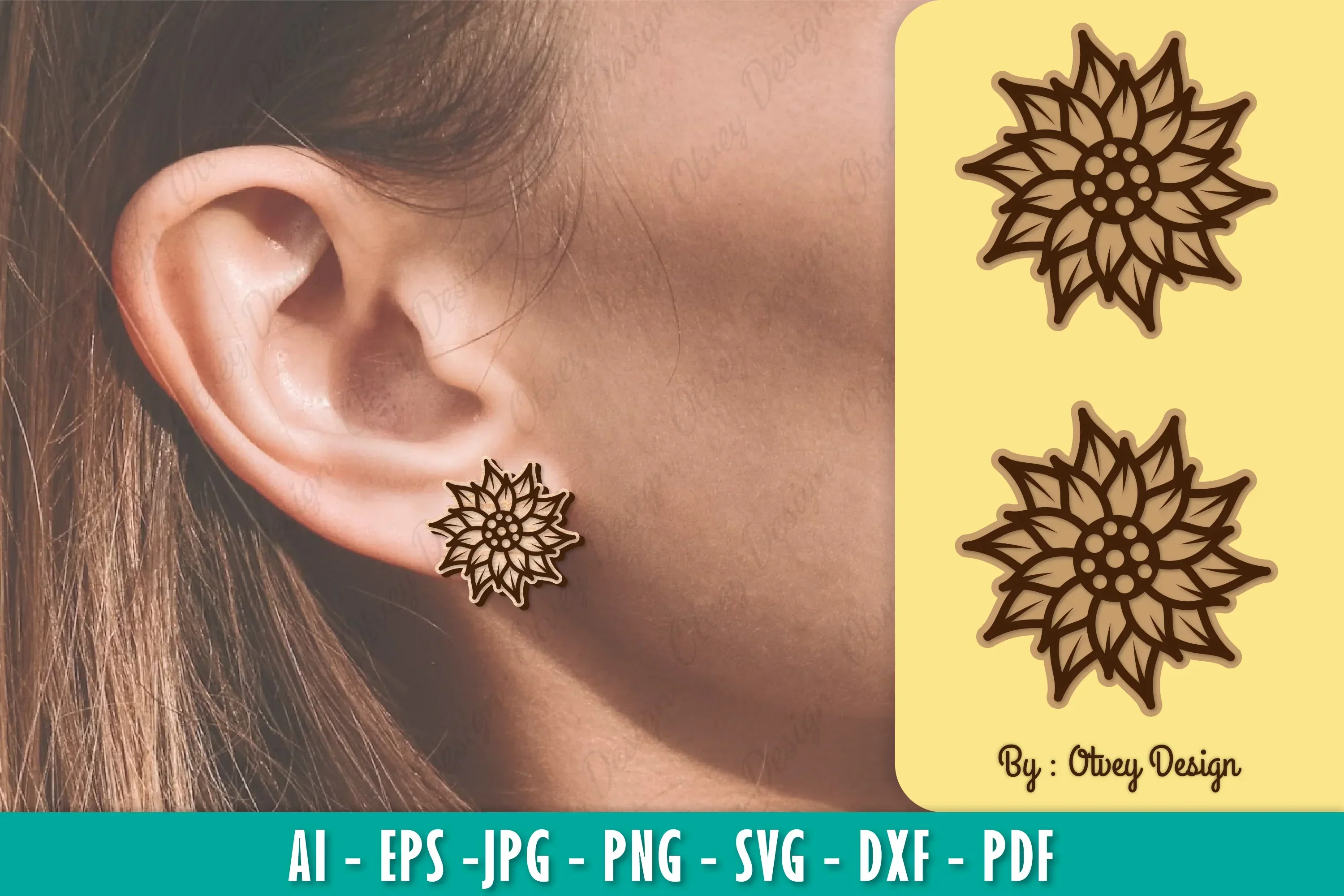 Flower Earring Laser Cut SVG Bundle