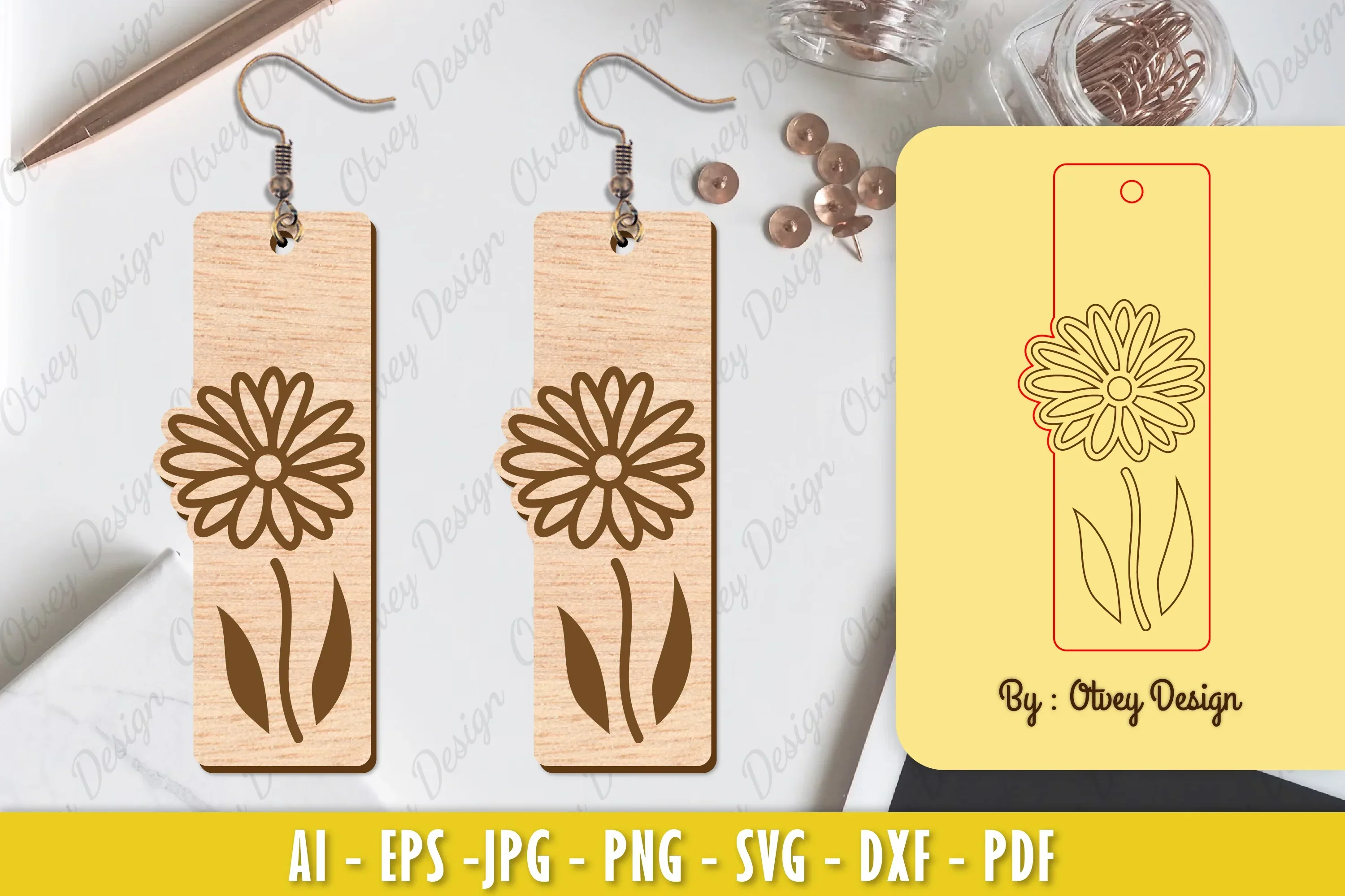 Flower Earring Laser Cut SVG Bundle