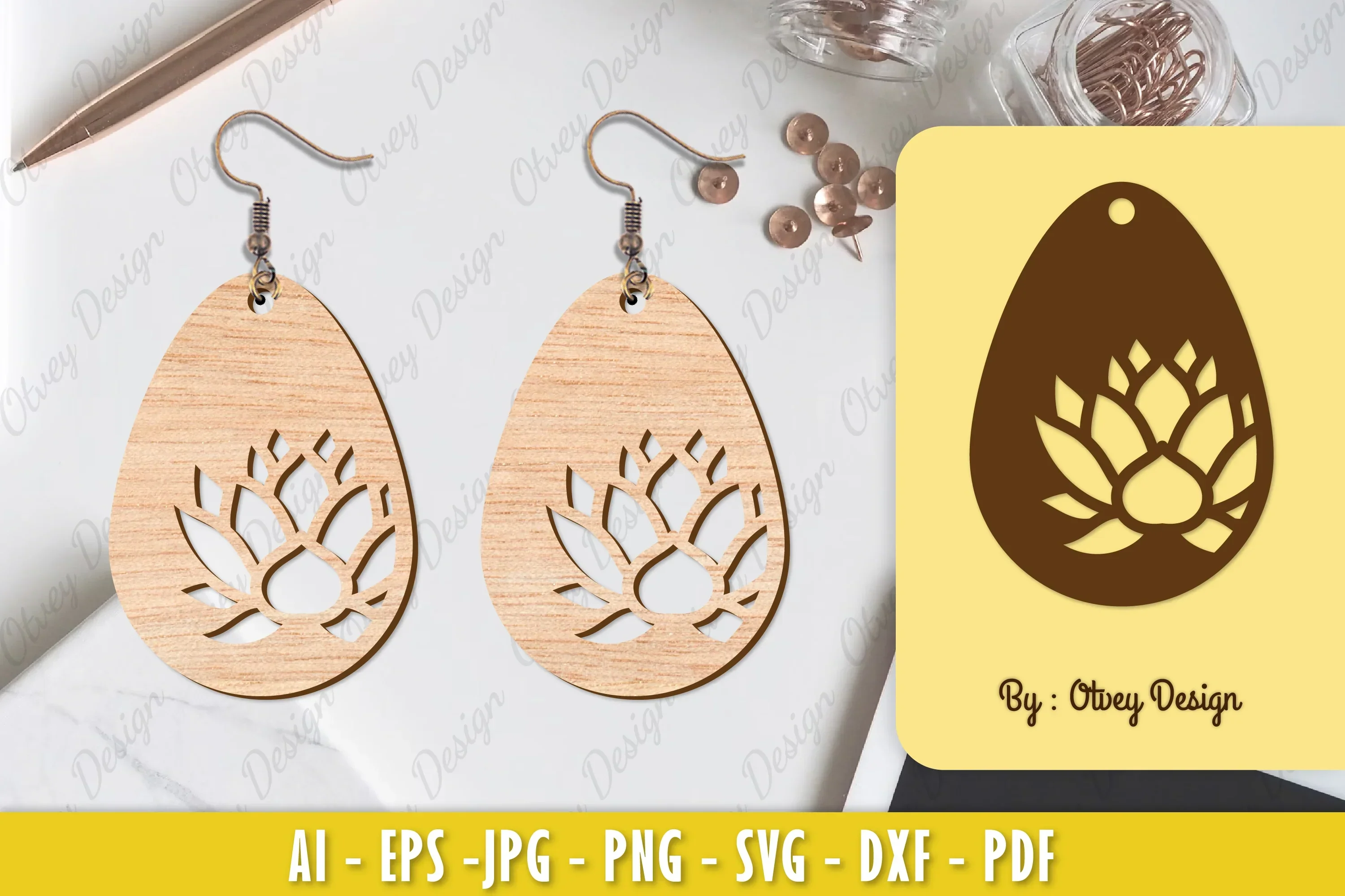 Flower Earring Laser Cut SVG Bundle