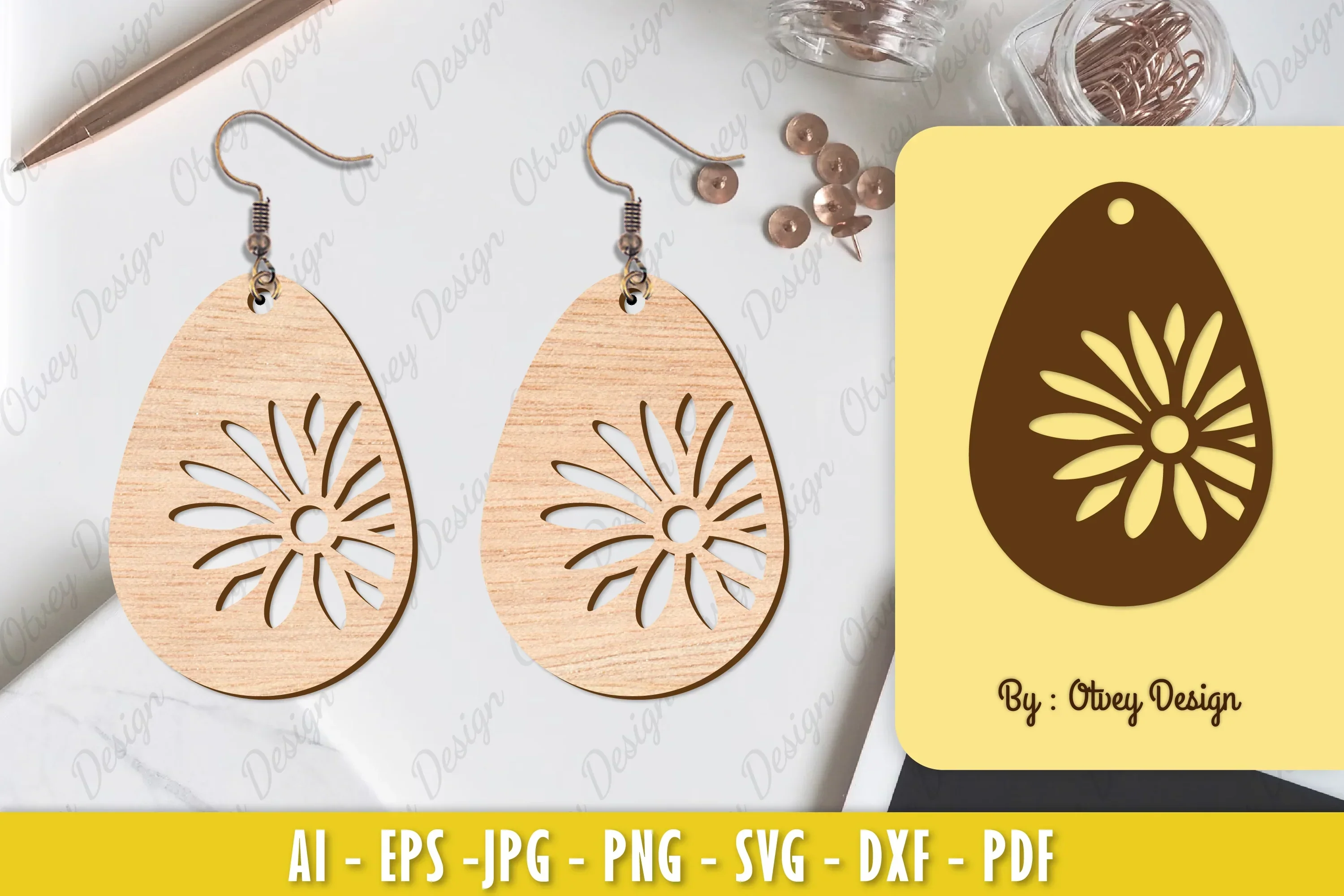 Flower Earring Laser Cut SVG Bundle
