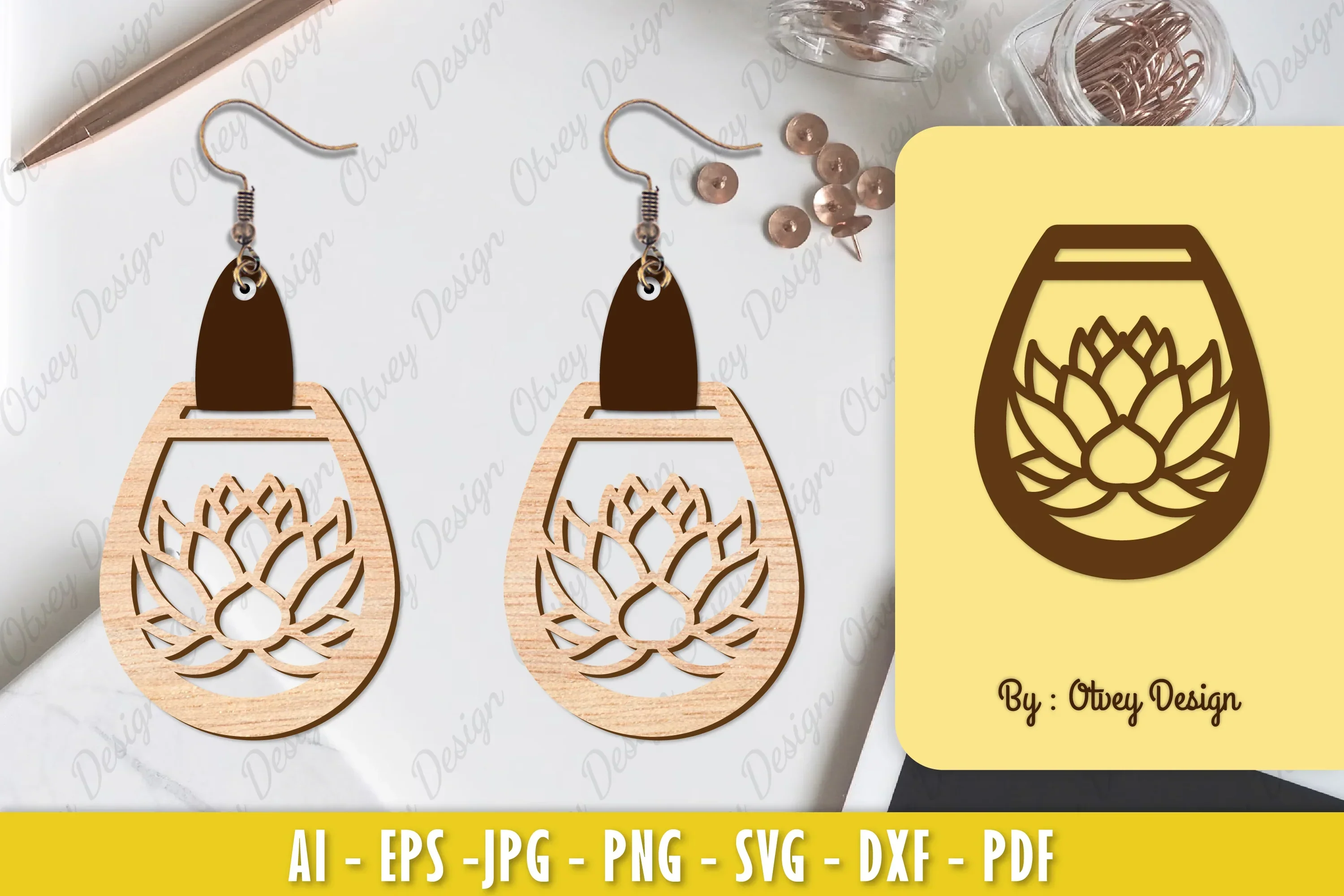 Flower Earring Laser Cut SVG Bundle