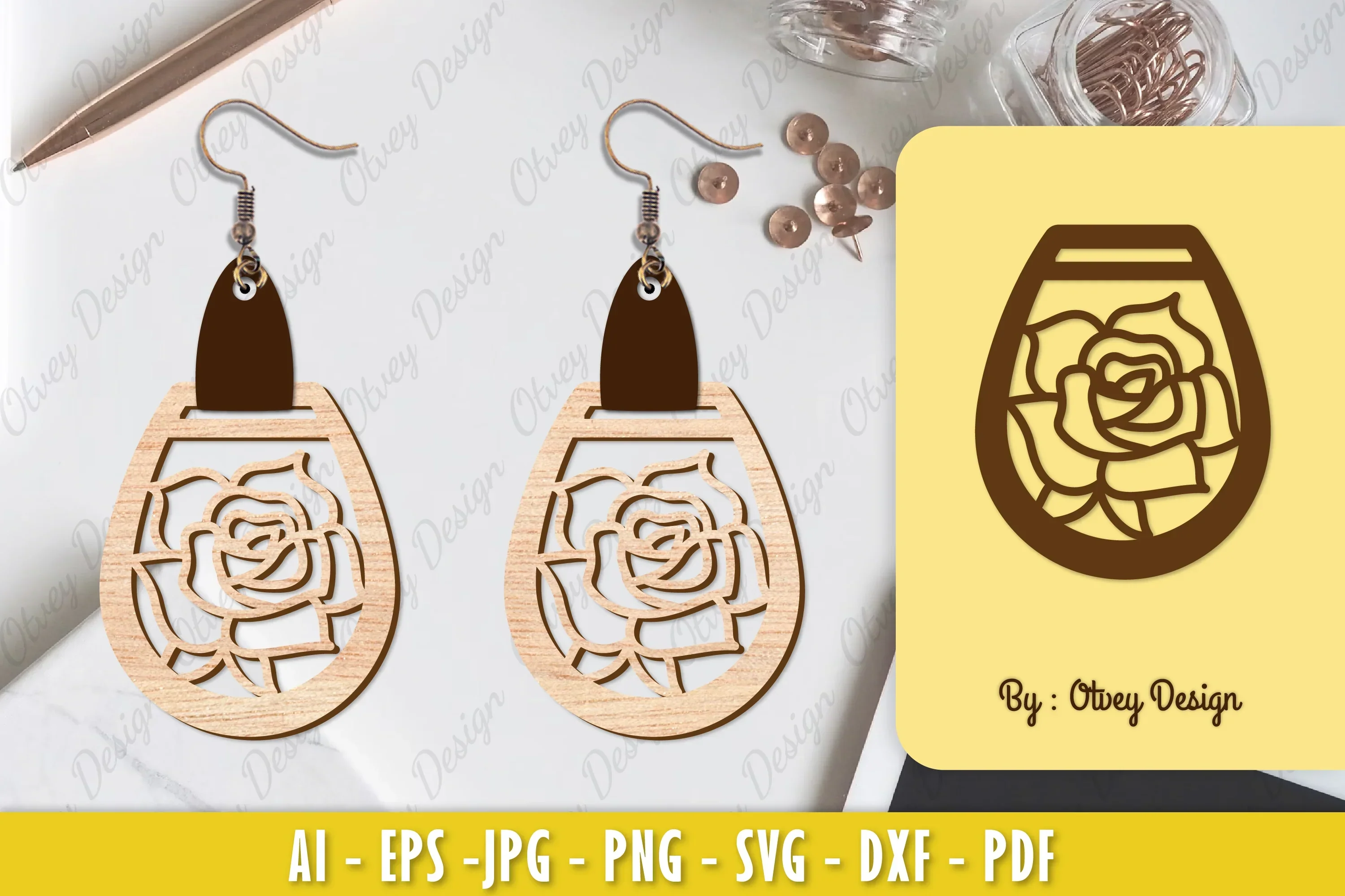 Flower Earring Laser Cut SVG Bundle