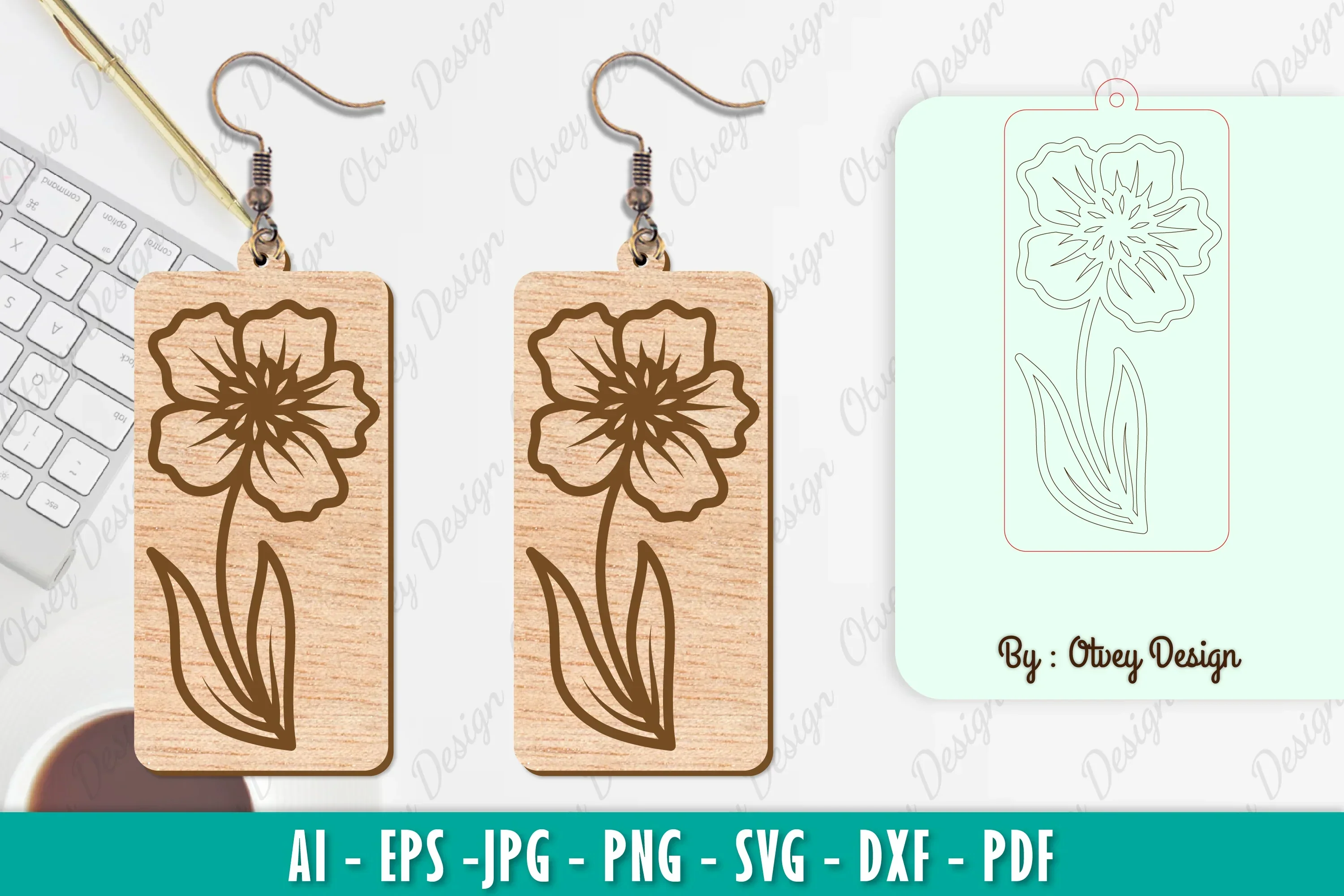 Flower Earring SVG Bundle