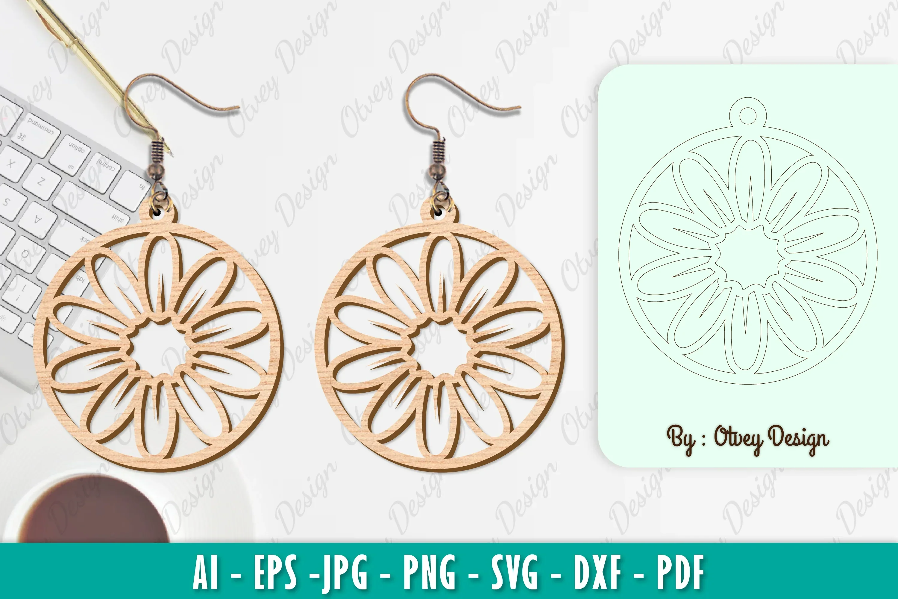 Flower Earring SVG Bundle