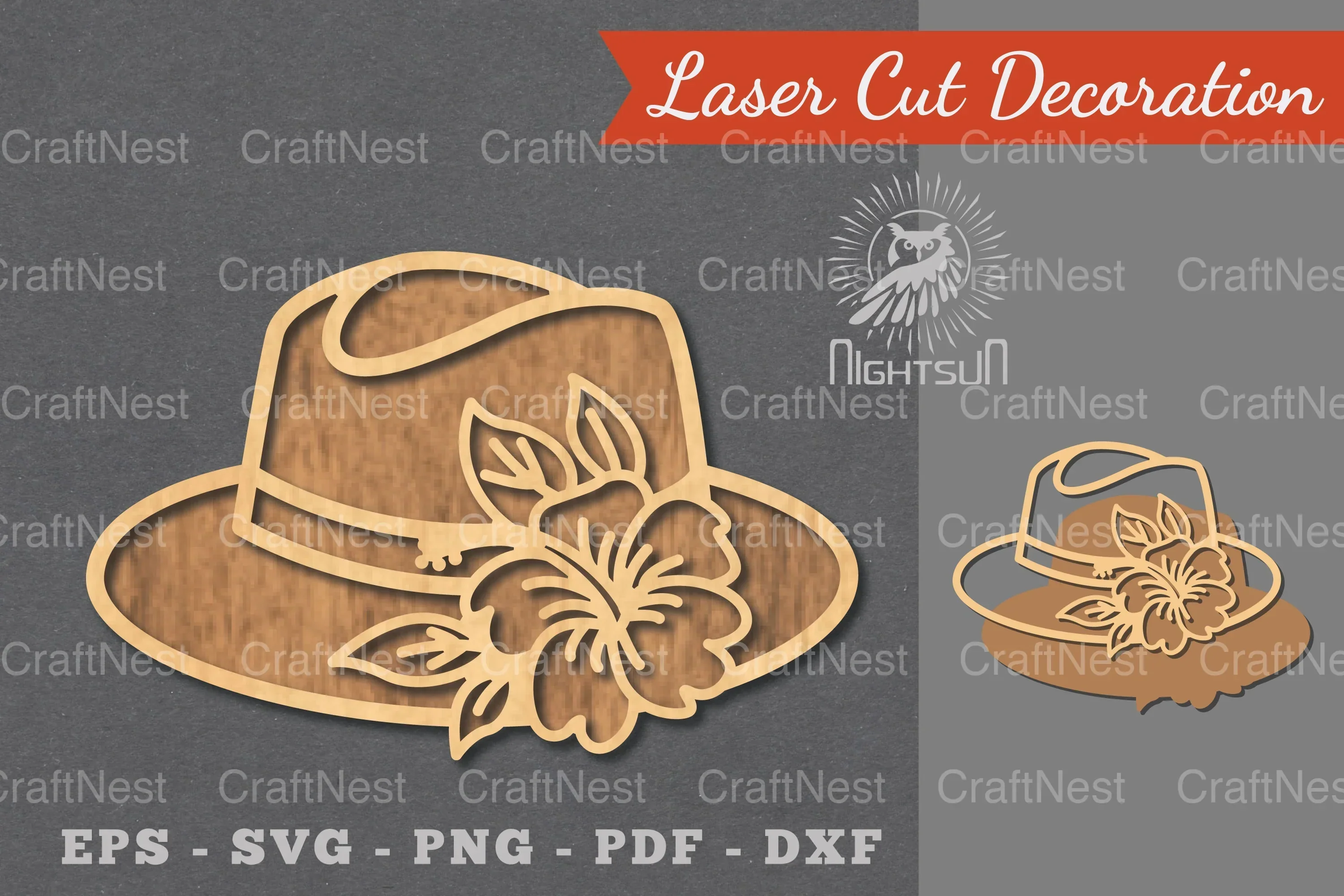 Flower Hat Laser Cut Decoration Clipart Bundle