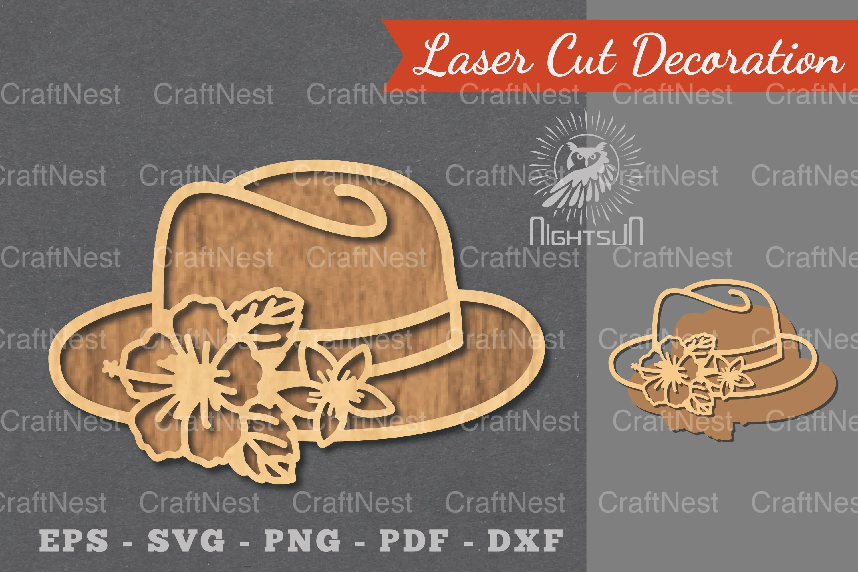 Flower Hat Laser Cut Decoration Clipart Bundle