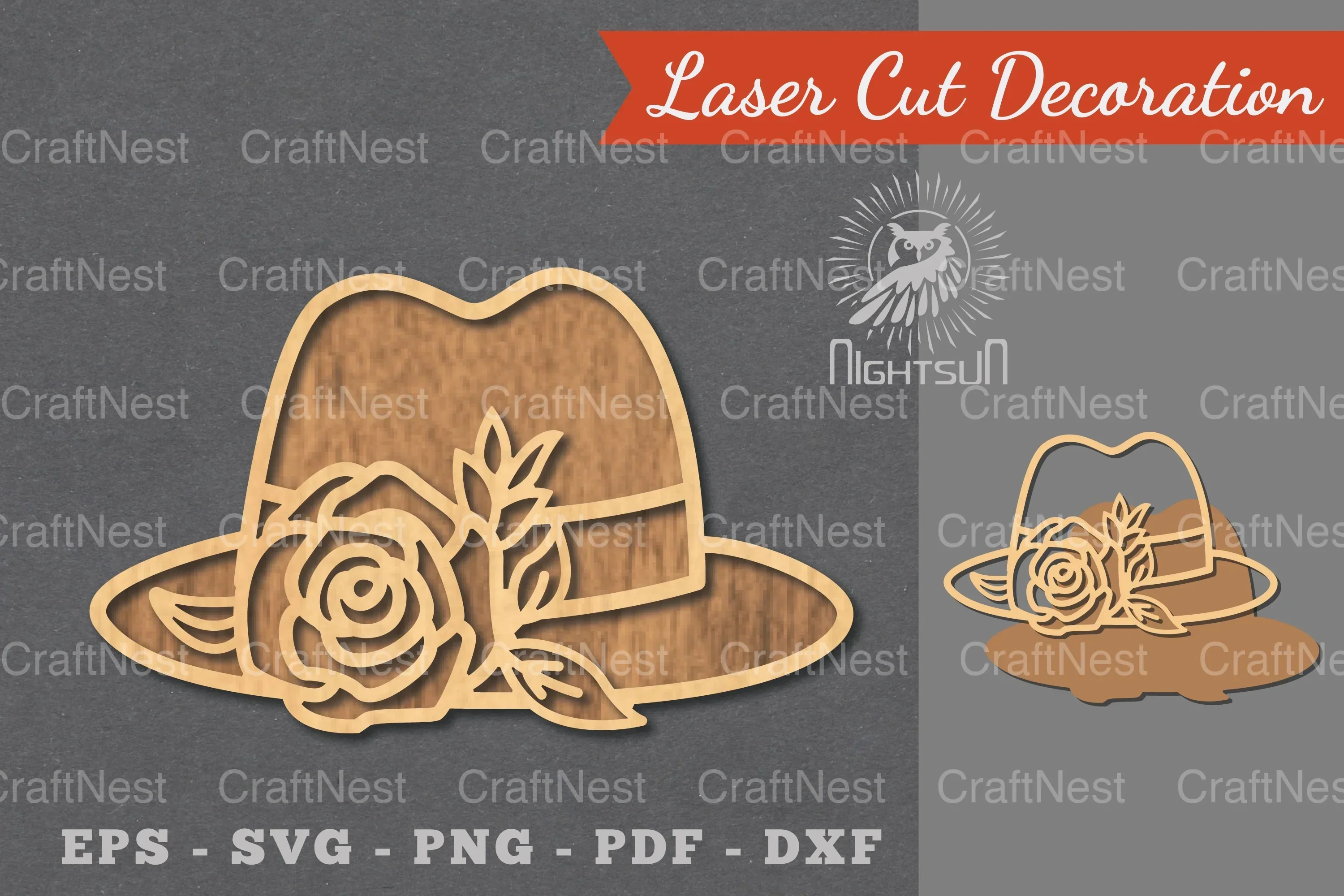 Flower Hat Laser Cut Decoration Clipart Bundle