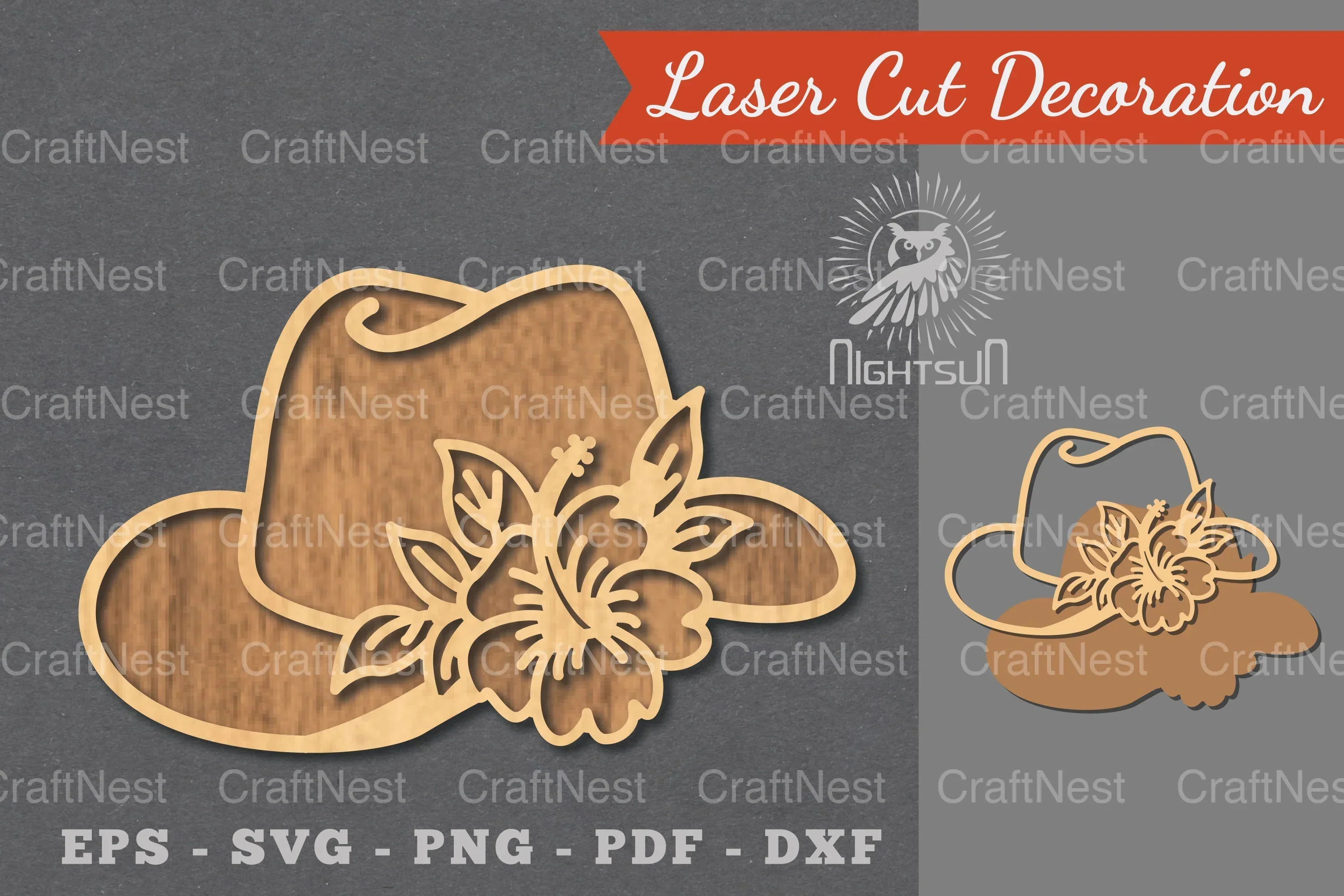 Flower Hat Laser Cut Decoration Clipart Bundle