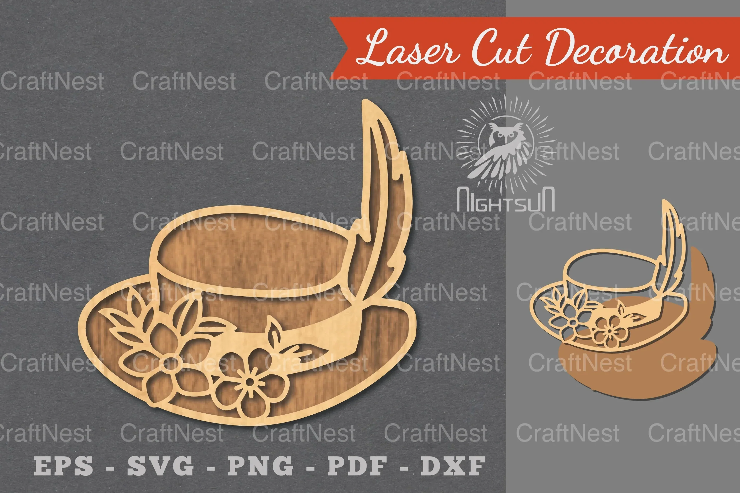 Flower Hat Laser Cut Decoration Clipart Bundle