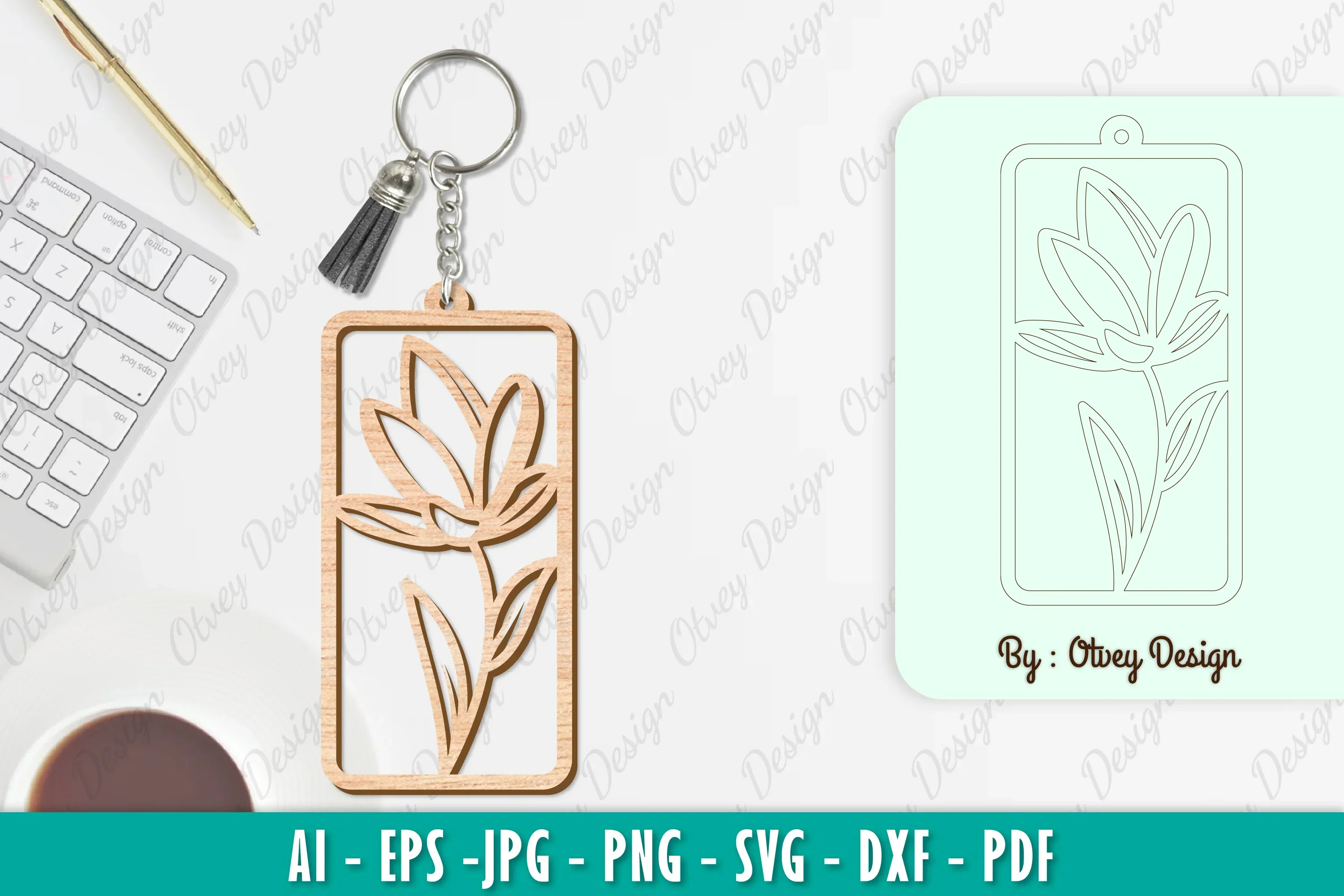 Flower Keychain SVG Bundle
