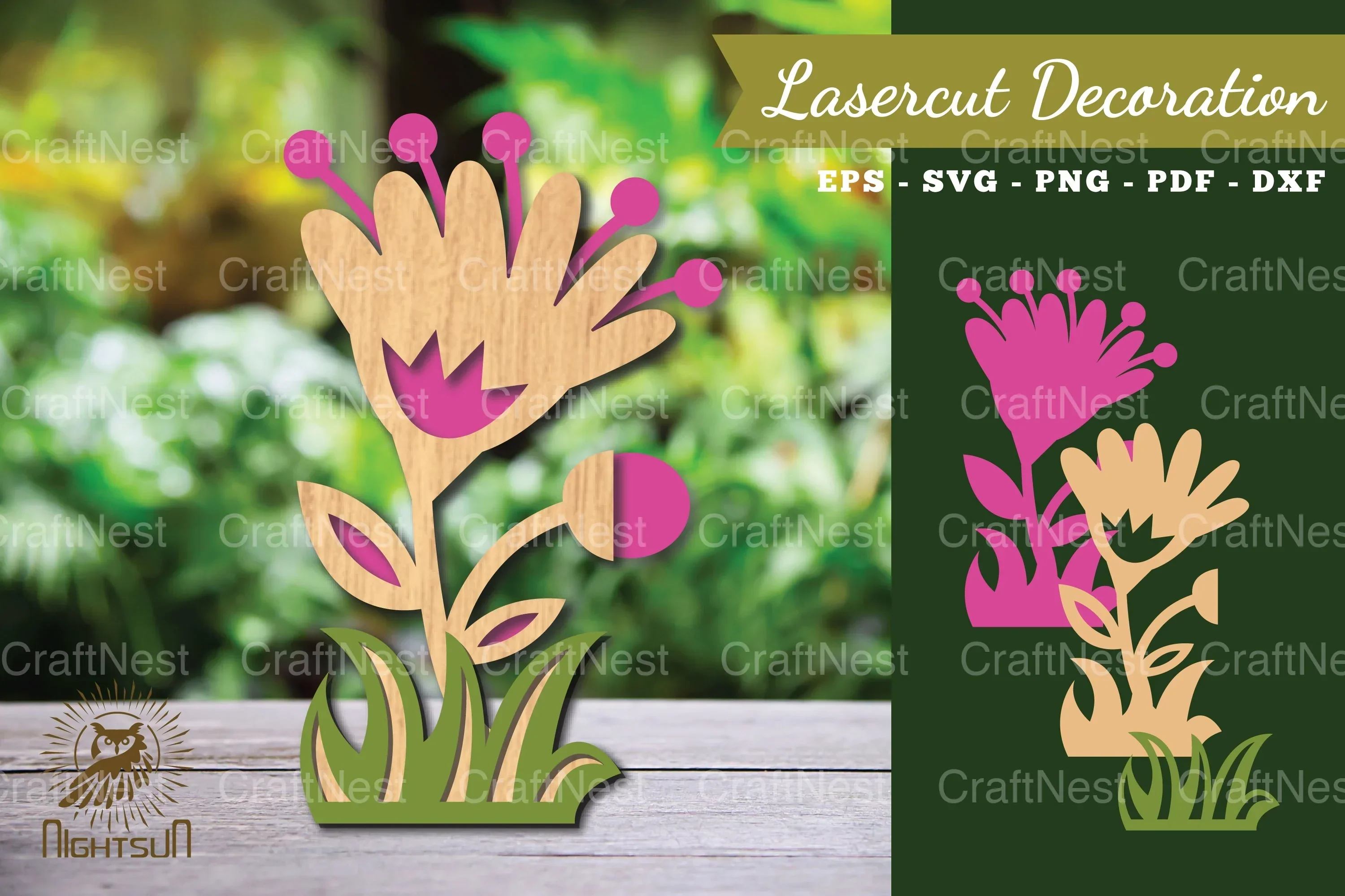 Flower Laser Cut Decoration Clipart Bundle