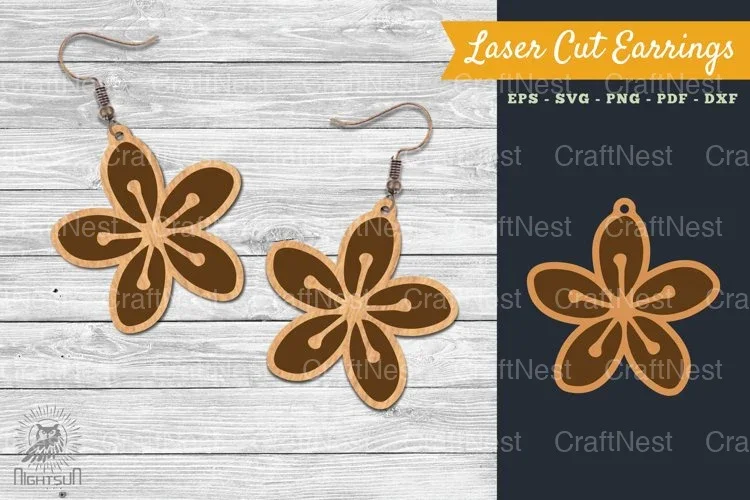 Flower Laser Cut Earring SVG Bundle
