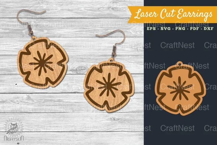 Flower Laser Cut Earring SVG Bundle