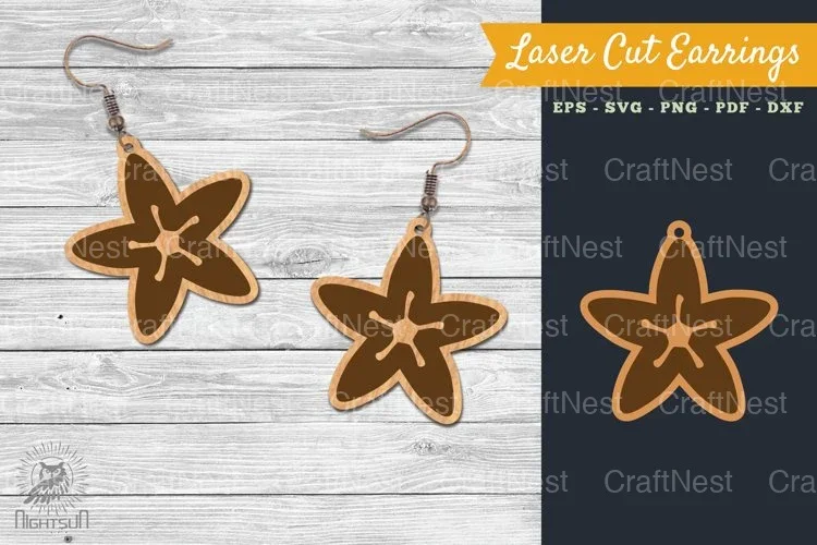 Flower Laser Cut Earring SVG Bundle