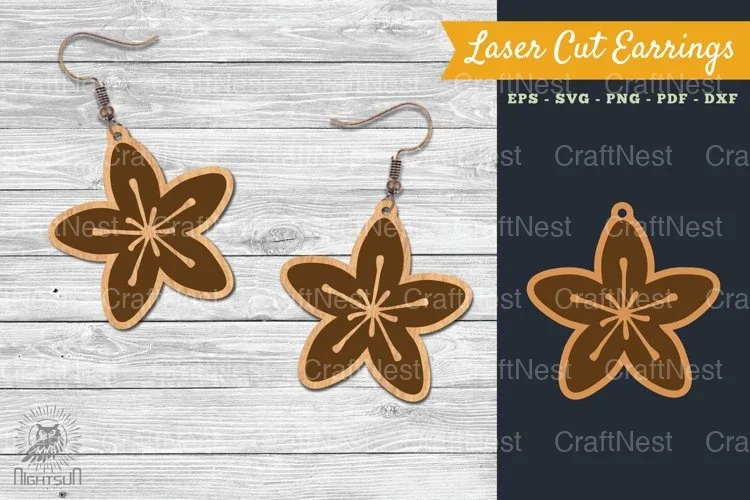 Flower Laser Cut Earring SVG Bundle