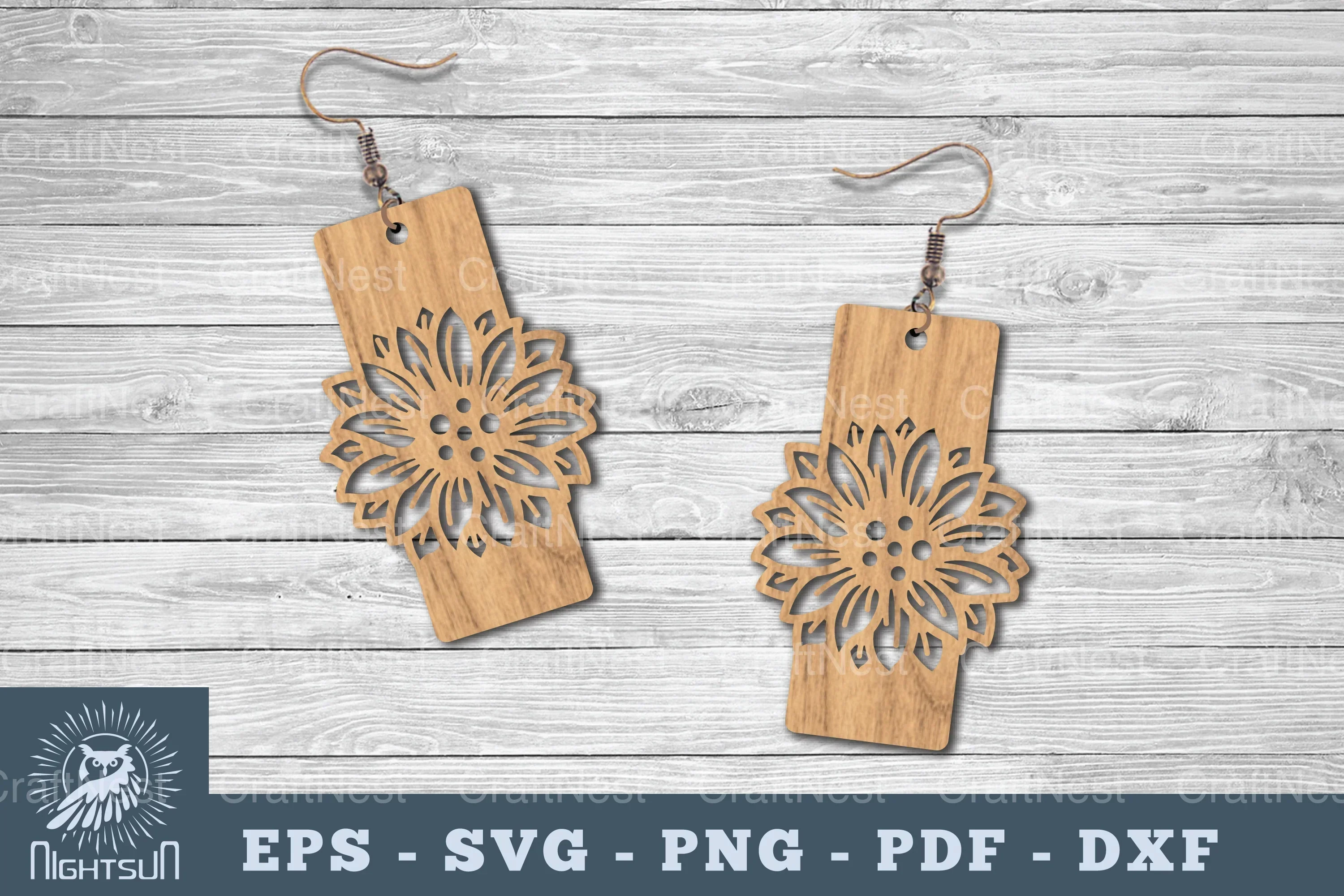 Flower Laser Cut Earrings SVG Bundle