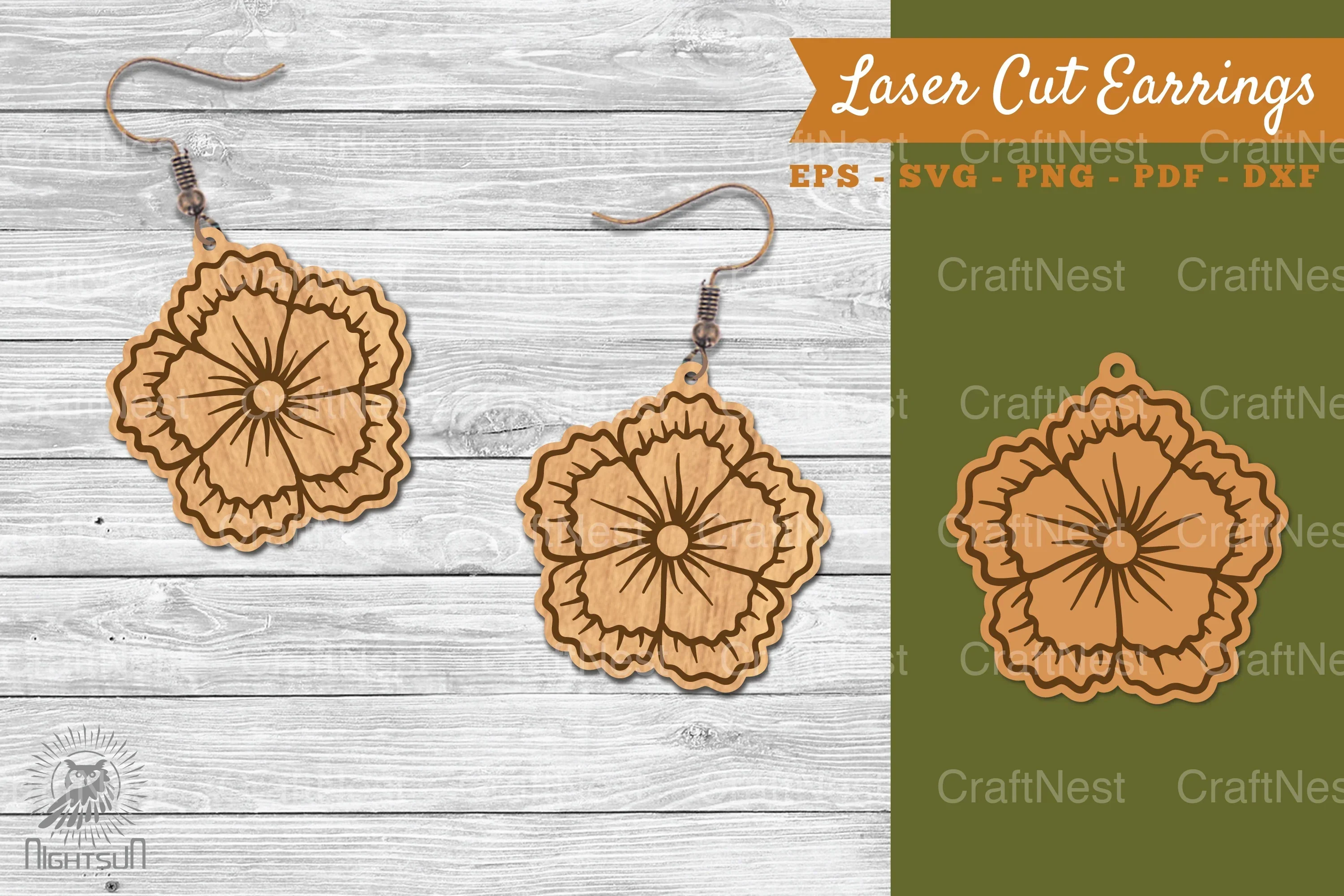 Flower Laser Cut Earrings SVG Bundle