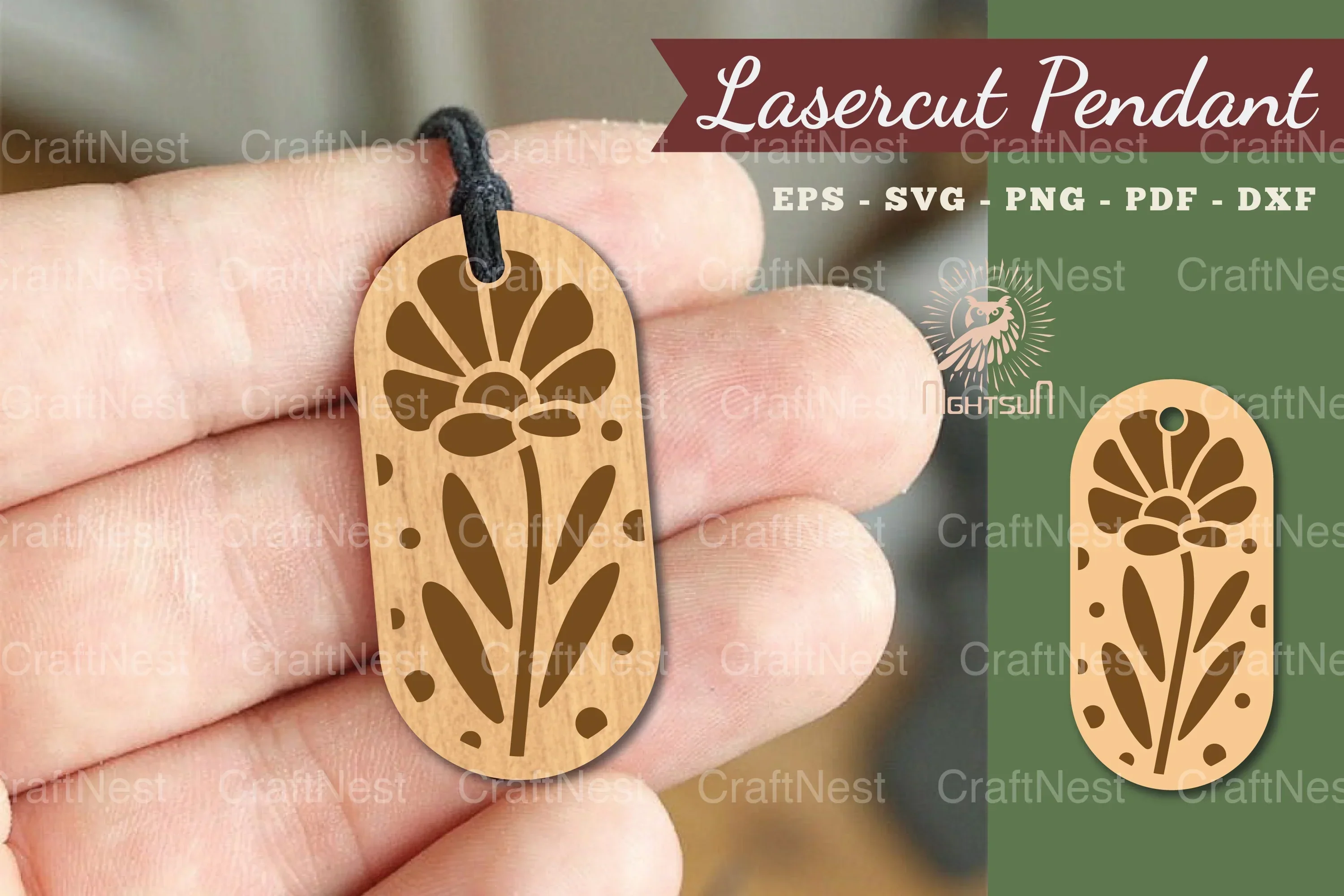 Flower Lasercut Pendant Design Bundle