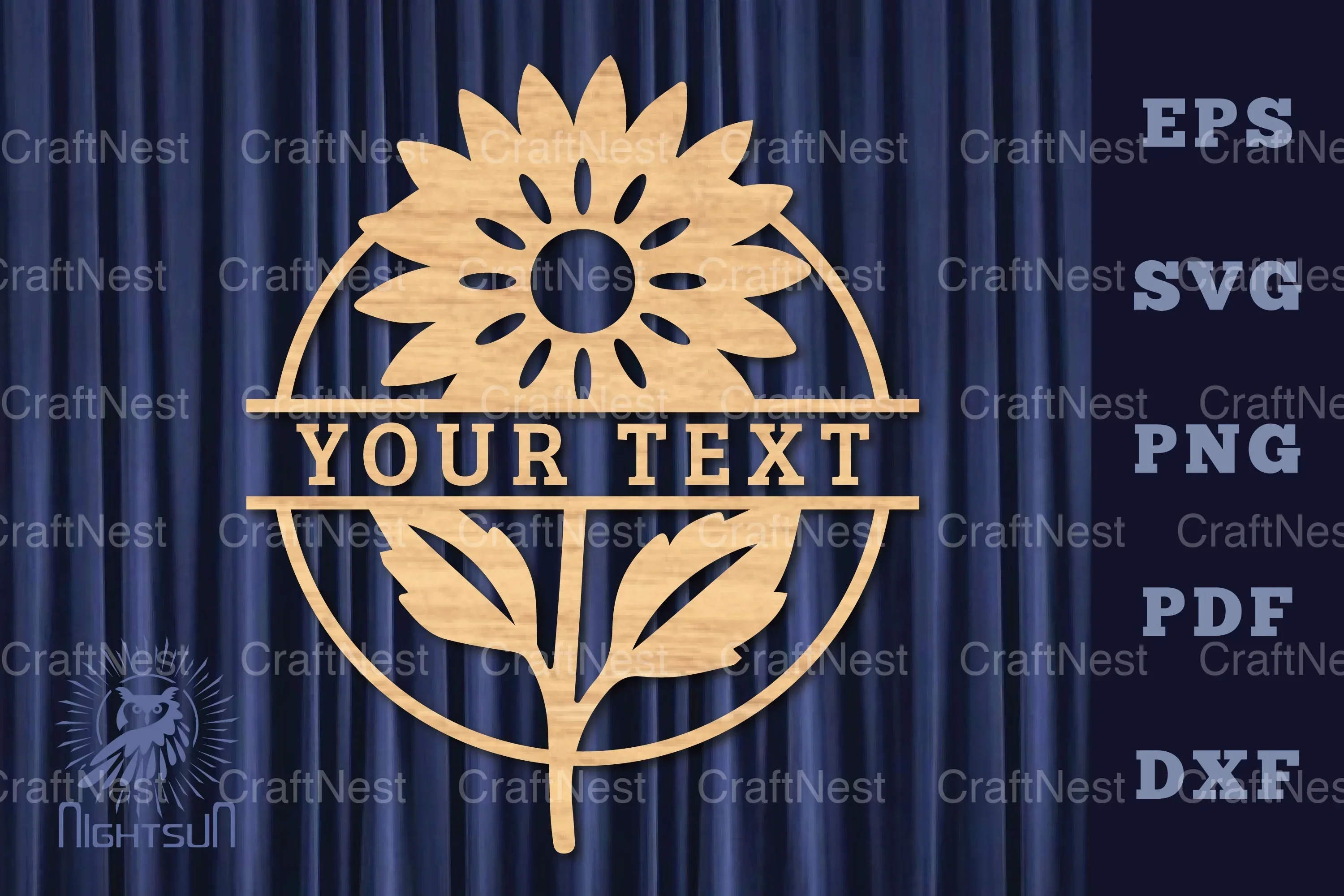 Flower Lasercut Split Monogram Clipart Bundle