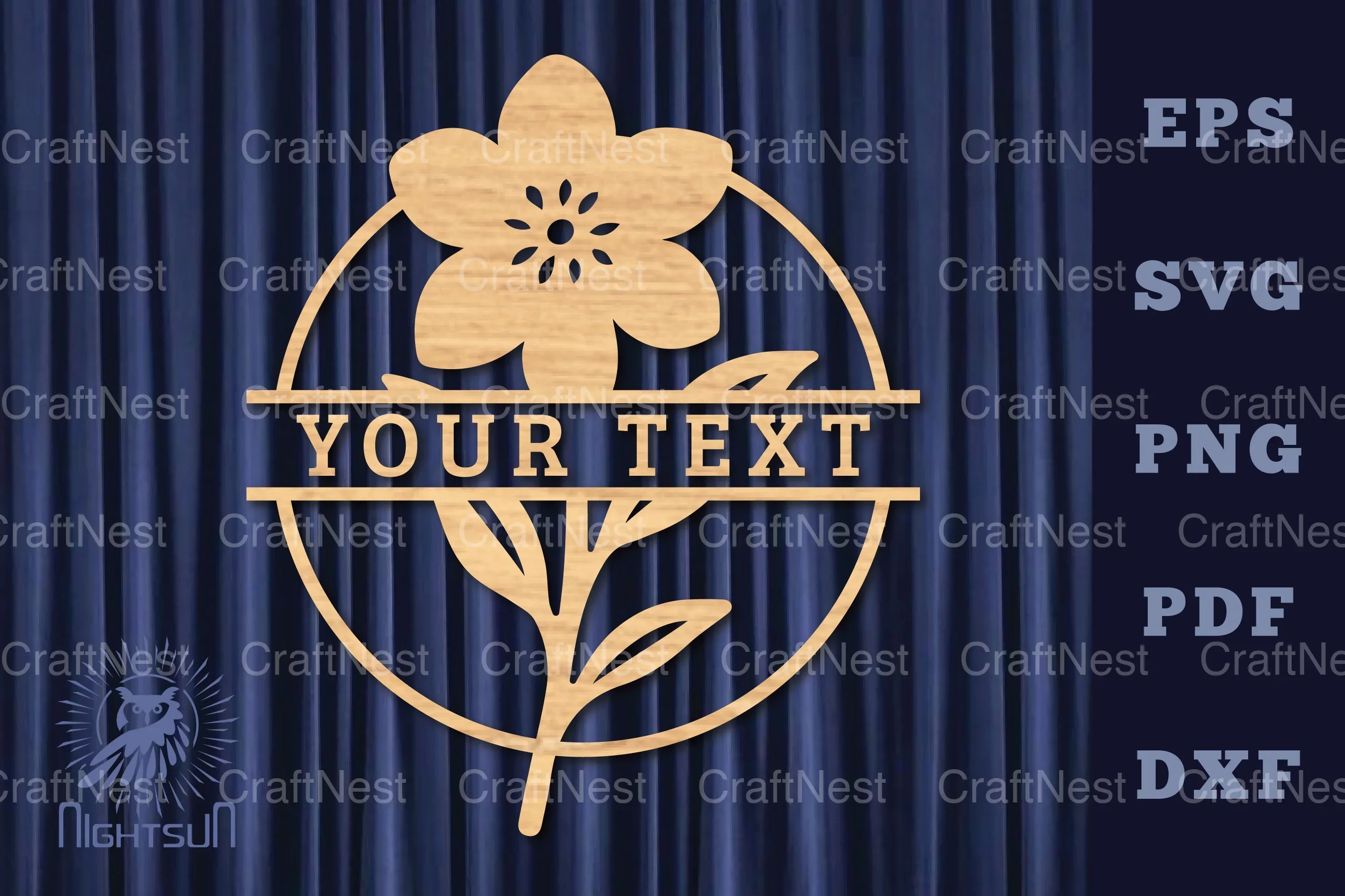 Flower Lasercut Split Monogram SVG Bundle