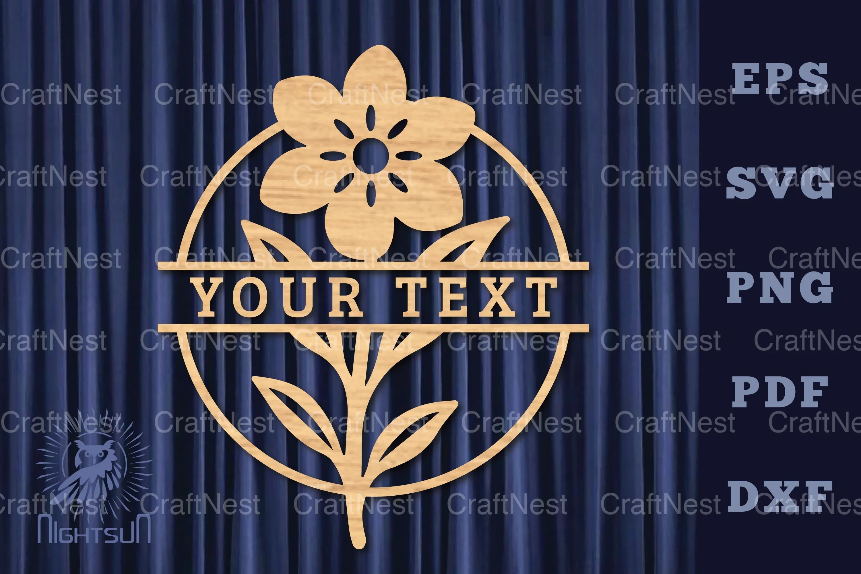 Flower Lasercut Split Monogram SVG Bundle