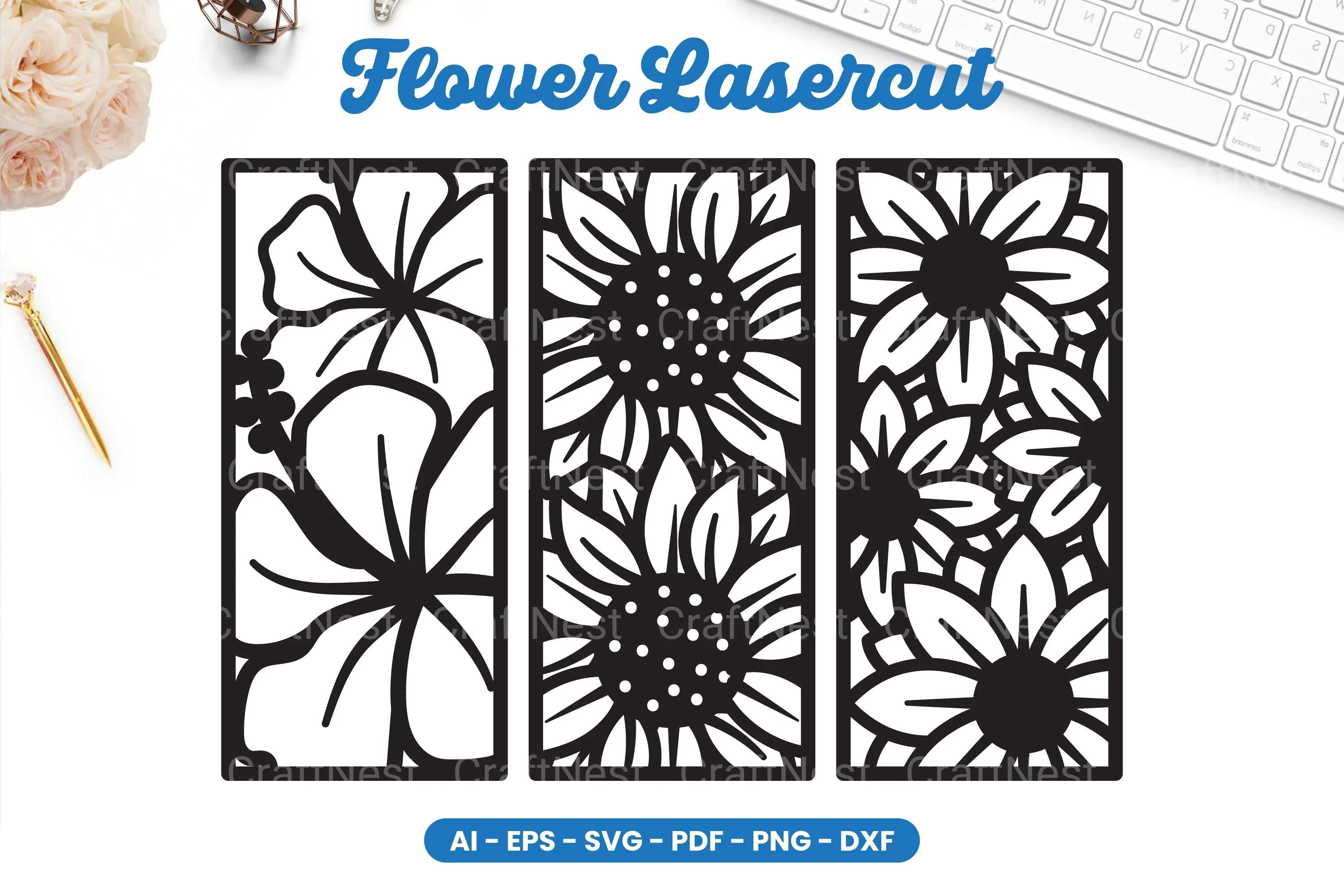 Flower Lasercut SVG Bundle