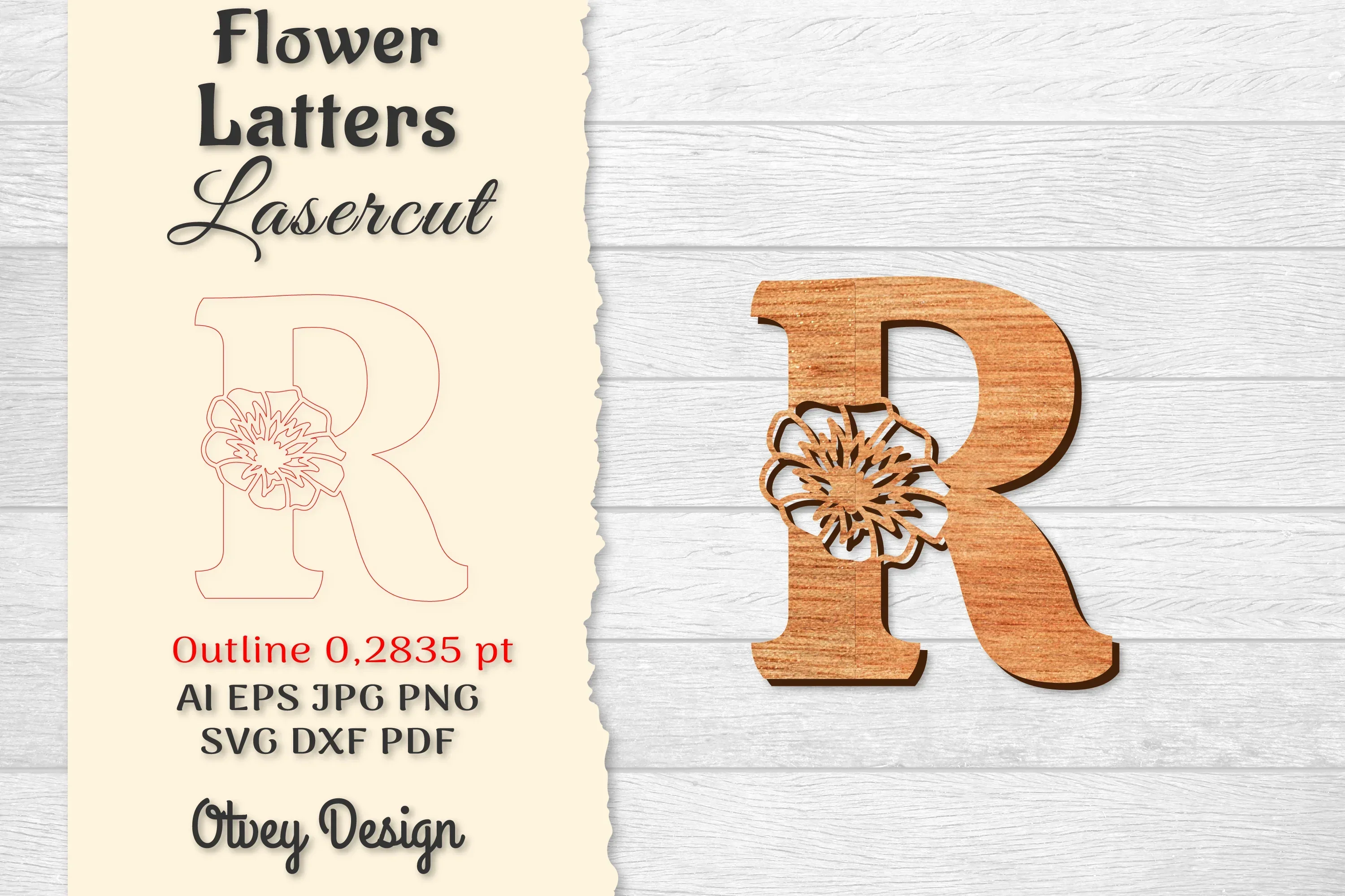 Flower Letters Laser Cut File SVG Bundle