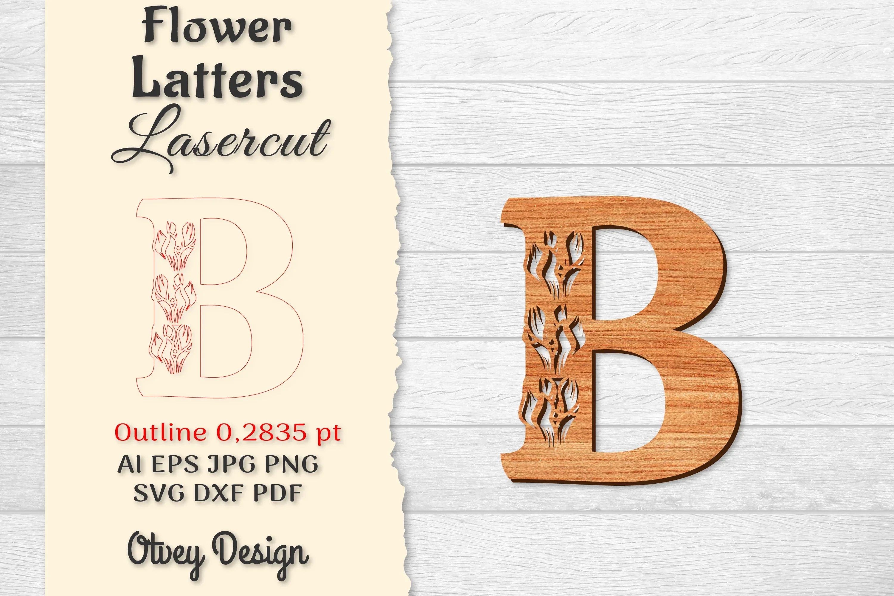 Flower Letters Laser Cut File SVG Bundle