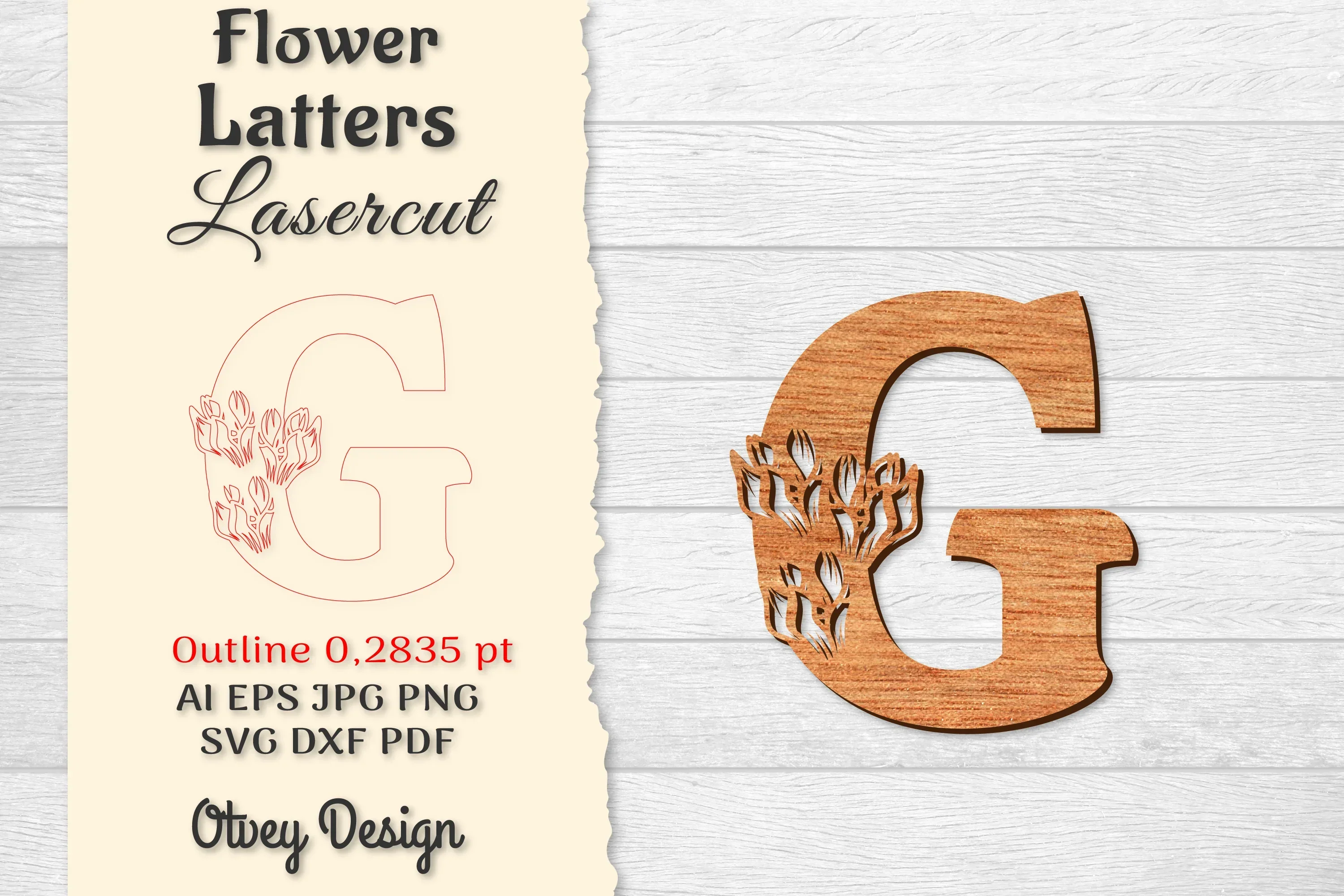 Flower Letters Laser Cut File SVG Bundle