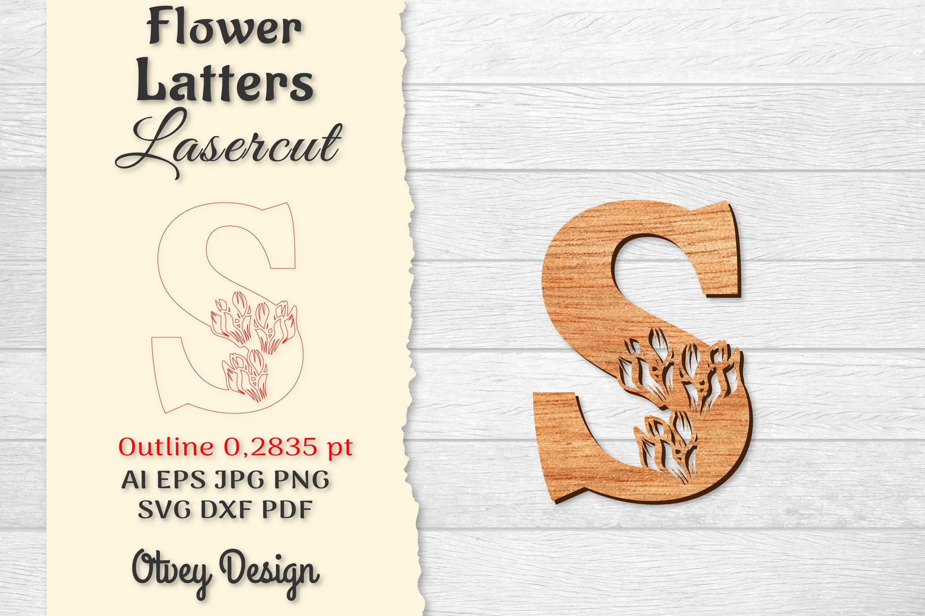 Flower Letters Laser Cut File SVG Bundle