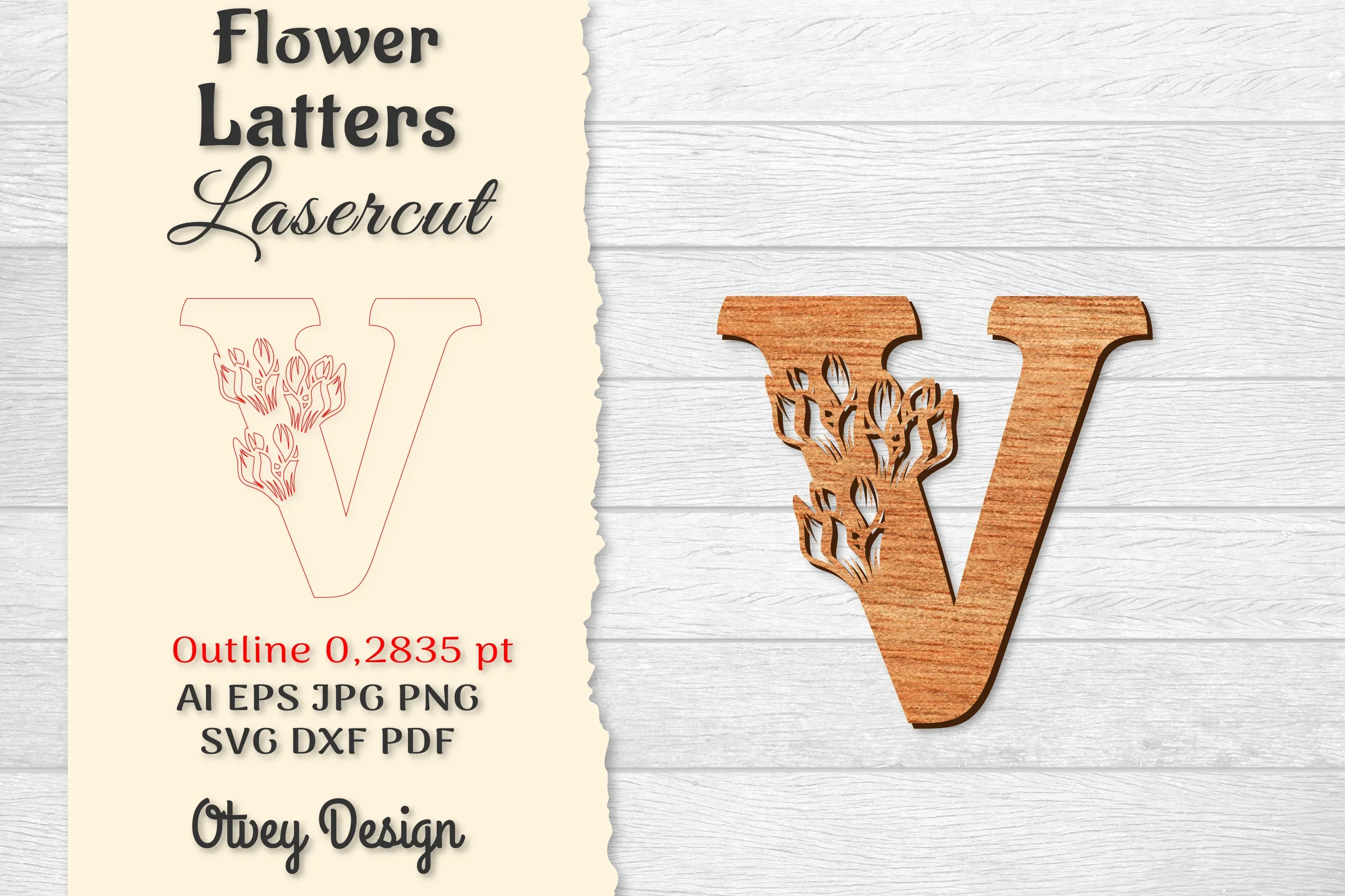 Flower Letters Laser Cut File SVG Bundle