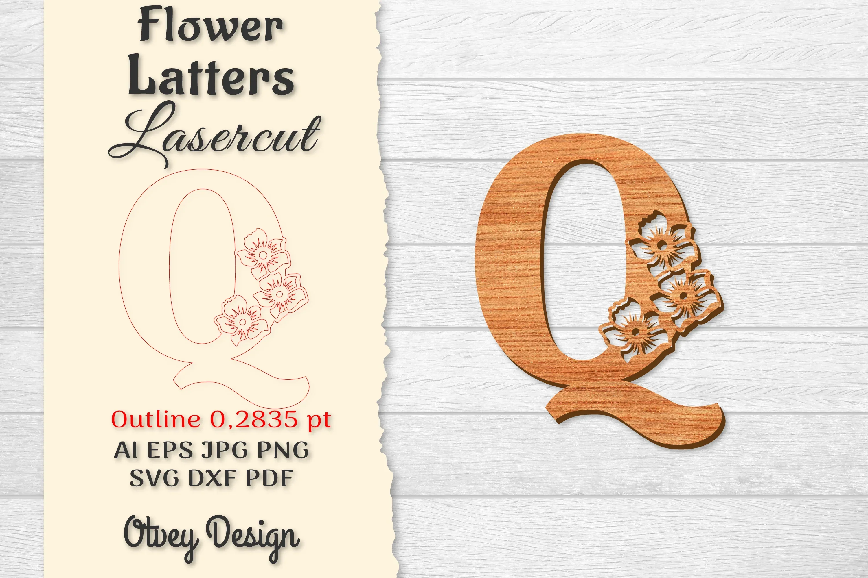 Flower Letters Laser Cut File SVG Bundle