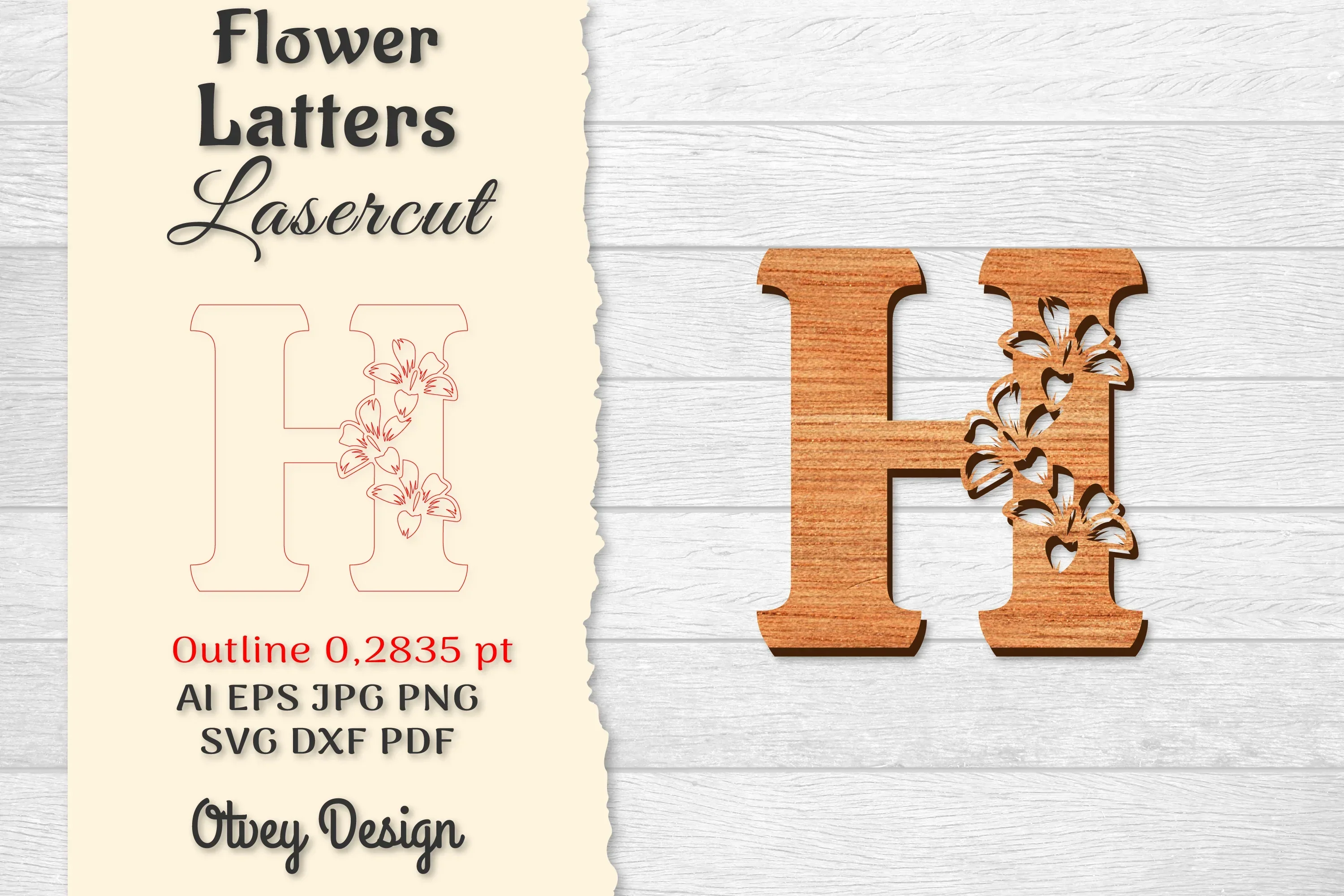 Flower Letters Laser Cut File SVG Bundle