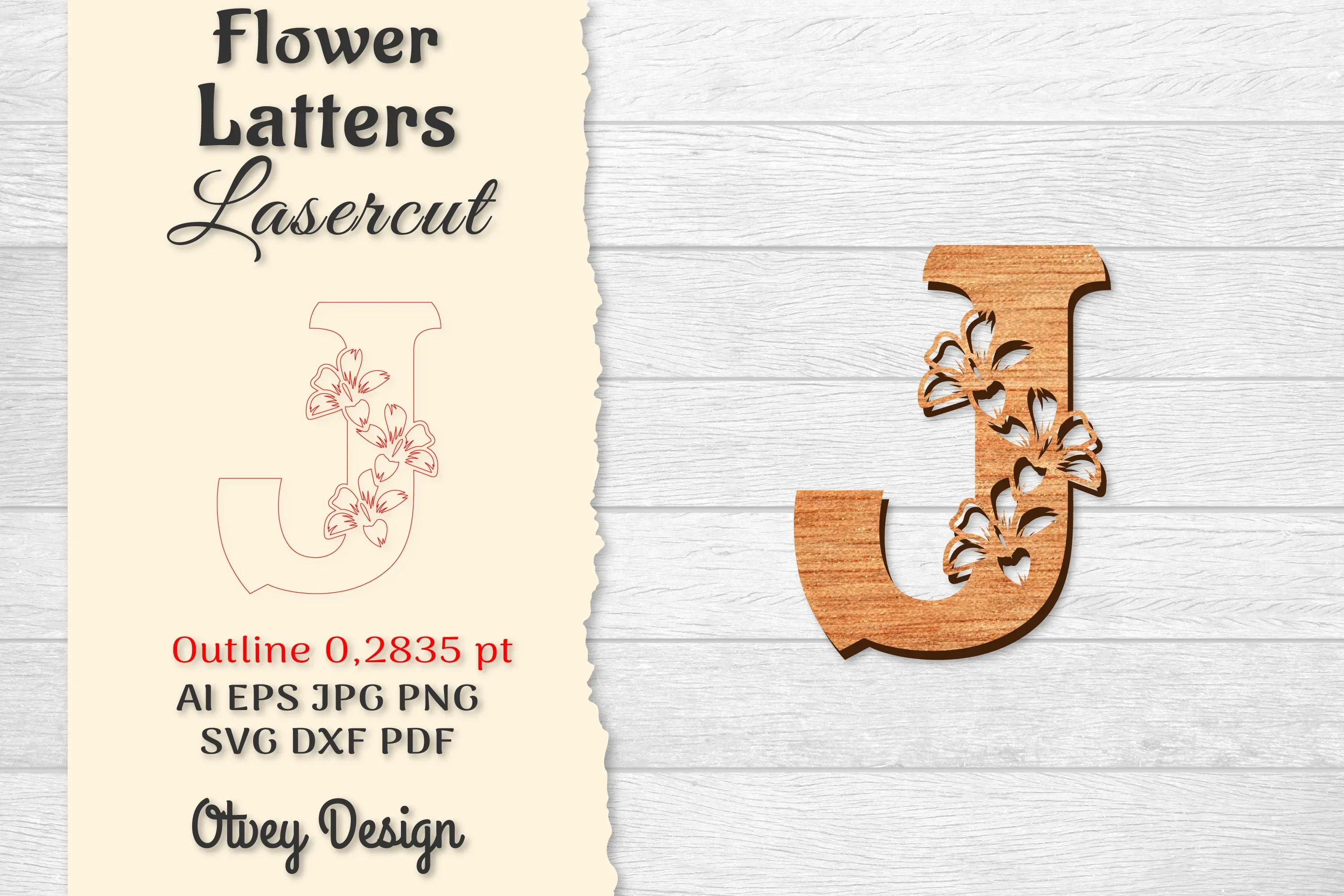 Flower Letters Laser Cut File SVG Bundle