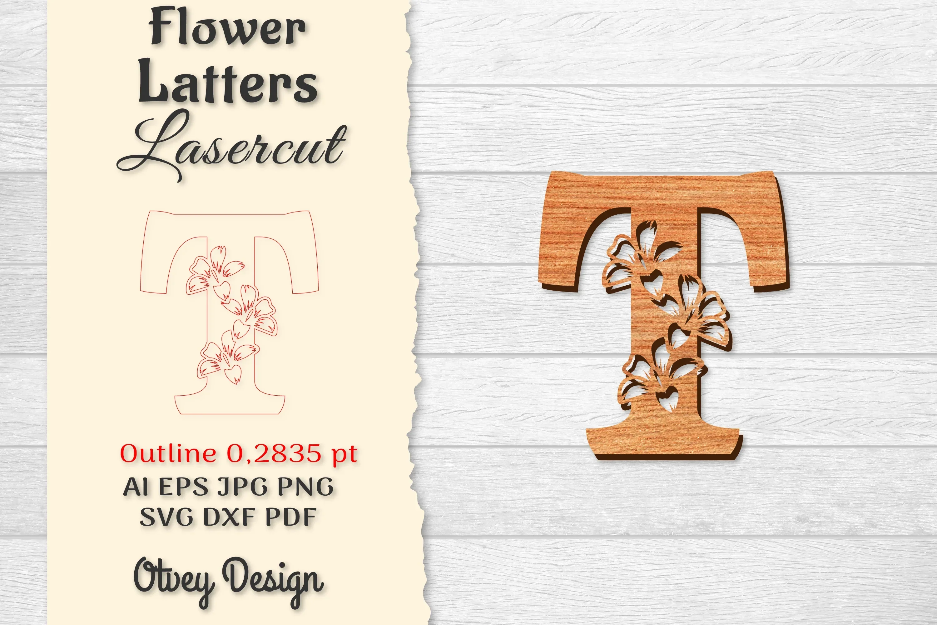 Flower Letters Laser Cut File SVG Bundle