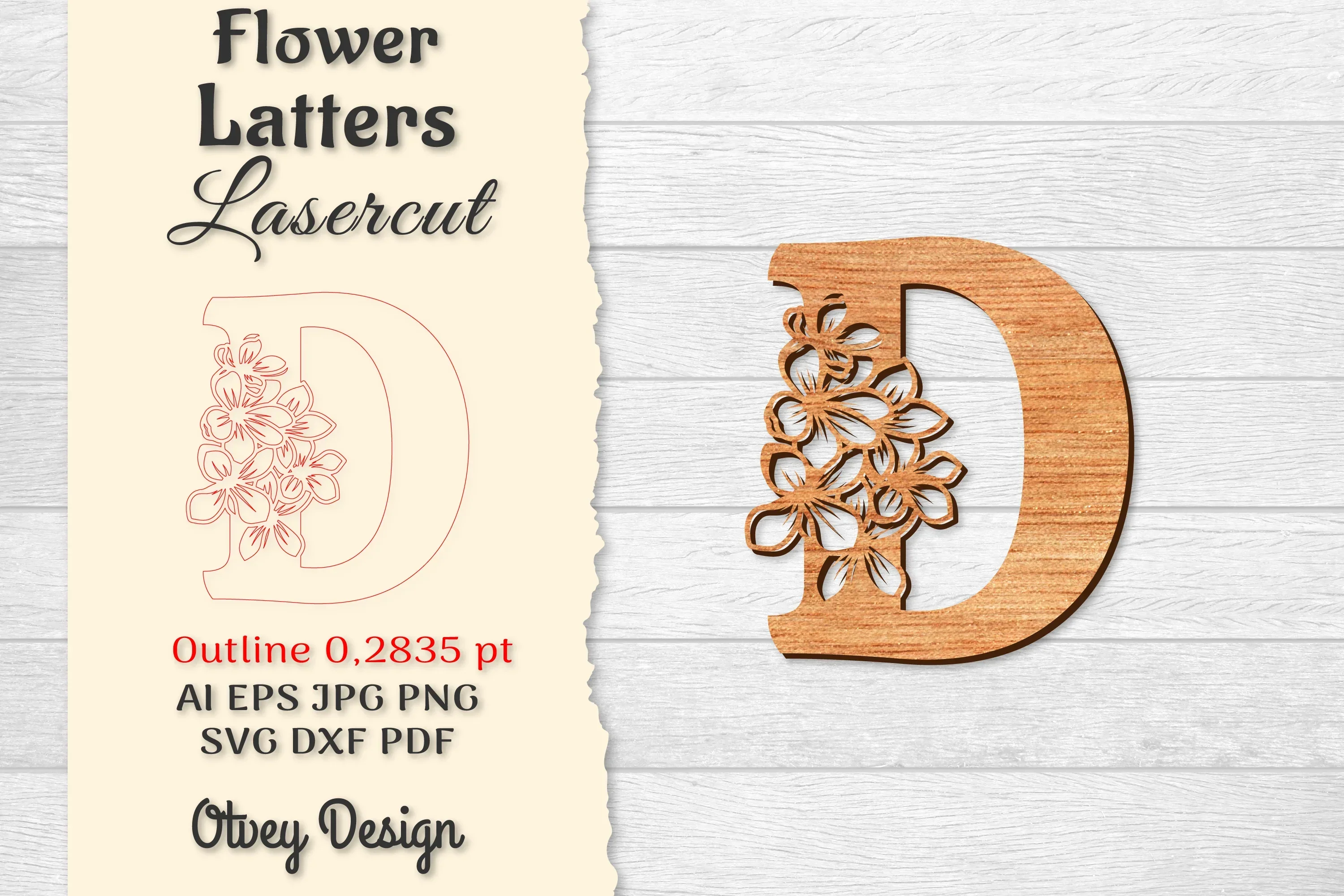 Flower Letters Laser Cut File SVG Bundle