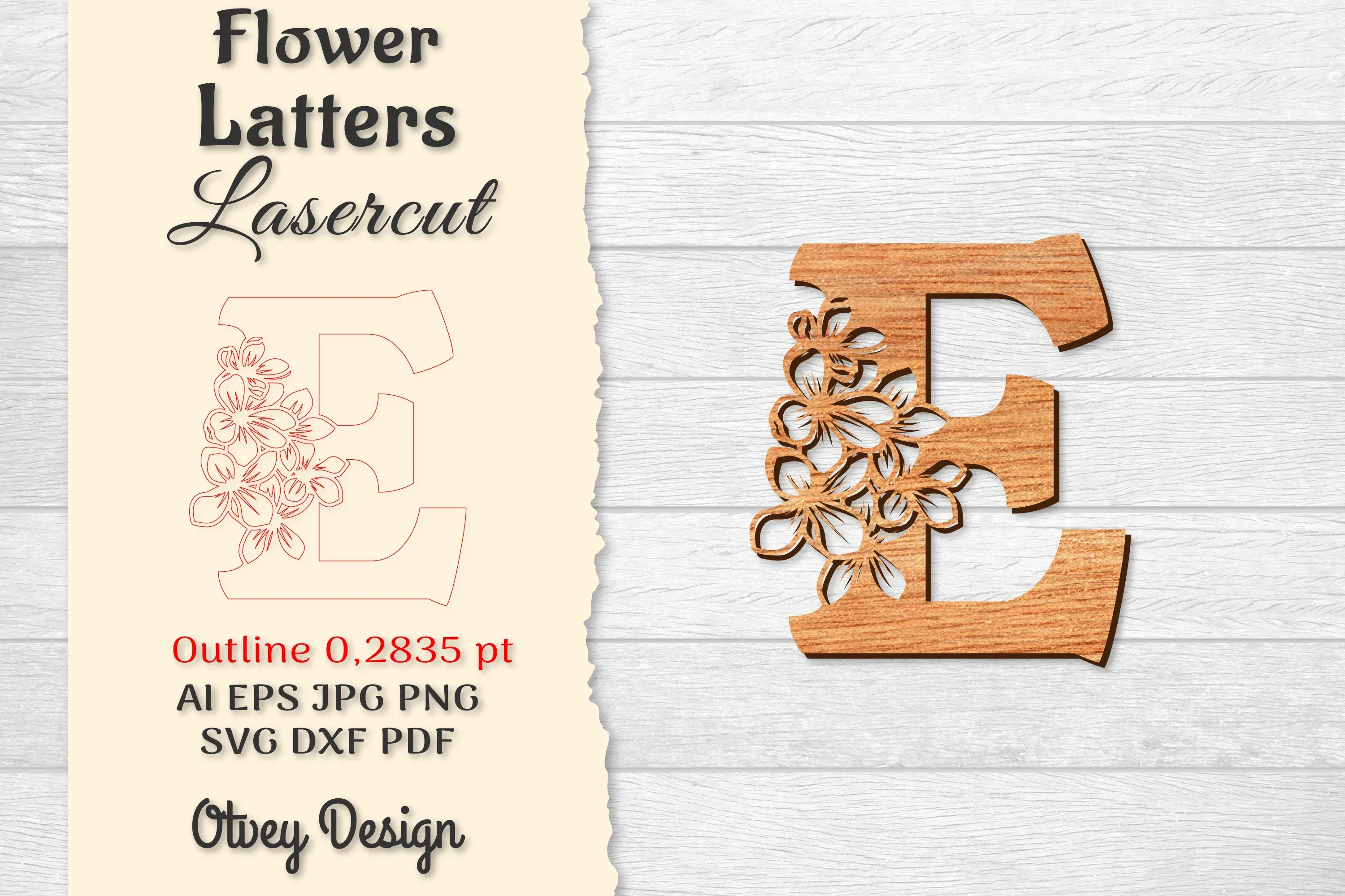 Flower Letters Laser Cut File SVG Bundle