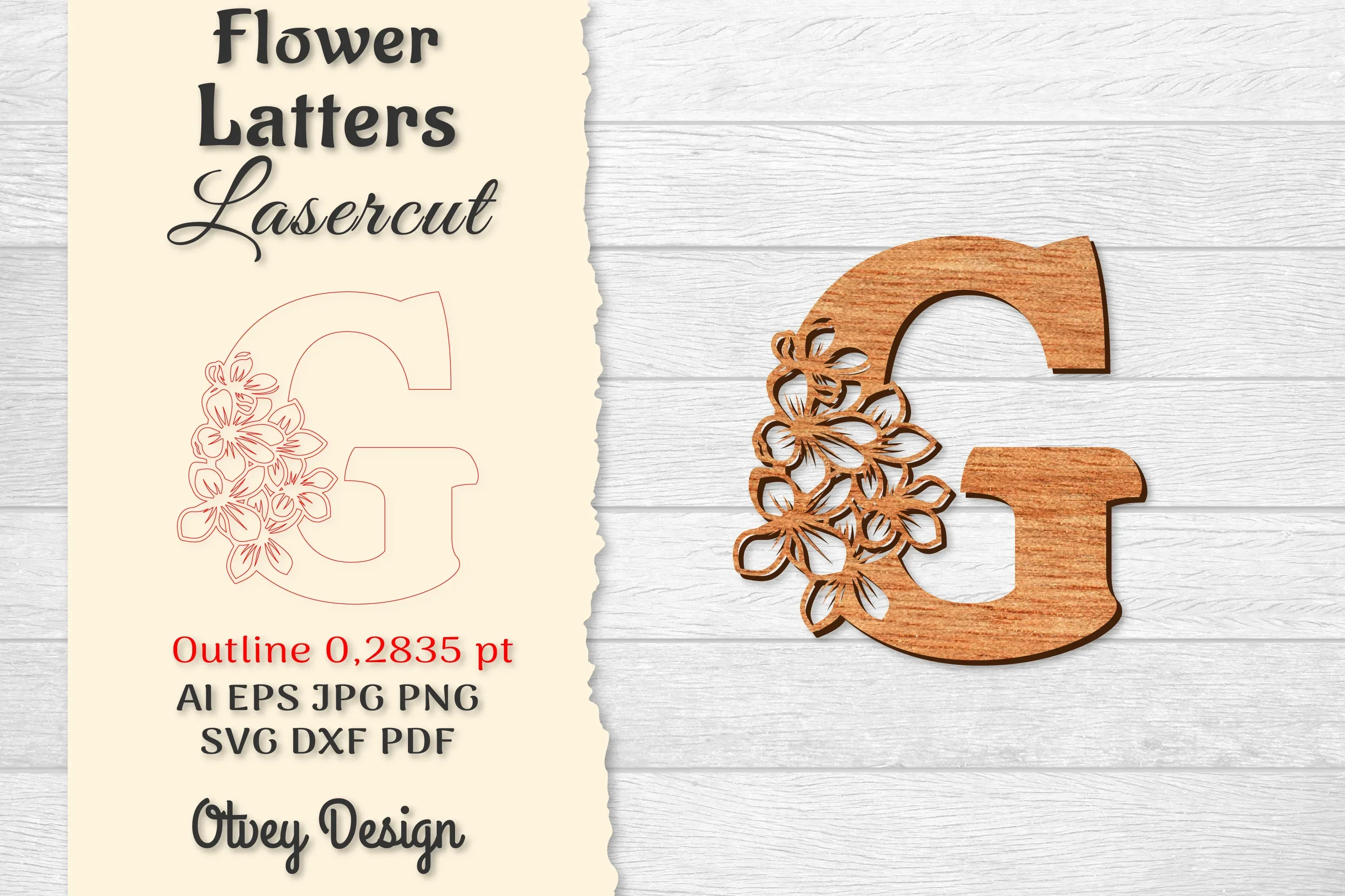 Flower Letters Laser Cut File SVG Bundle