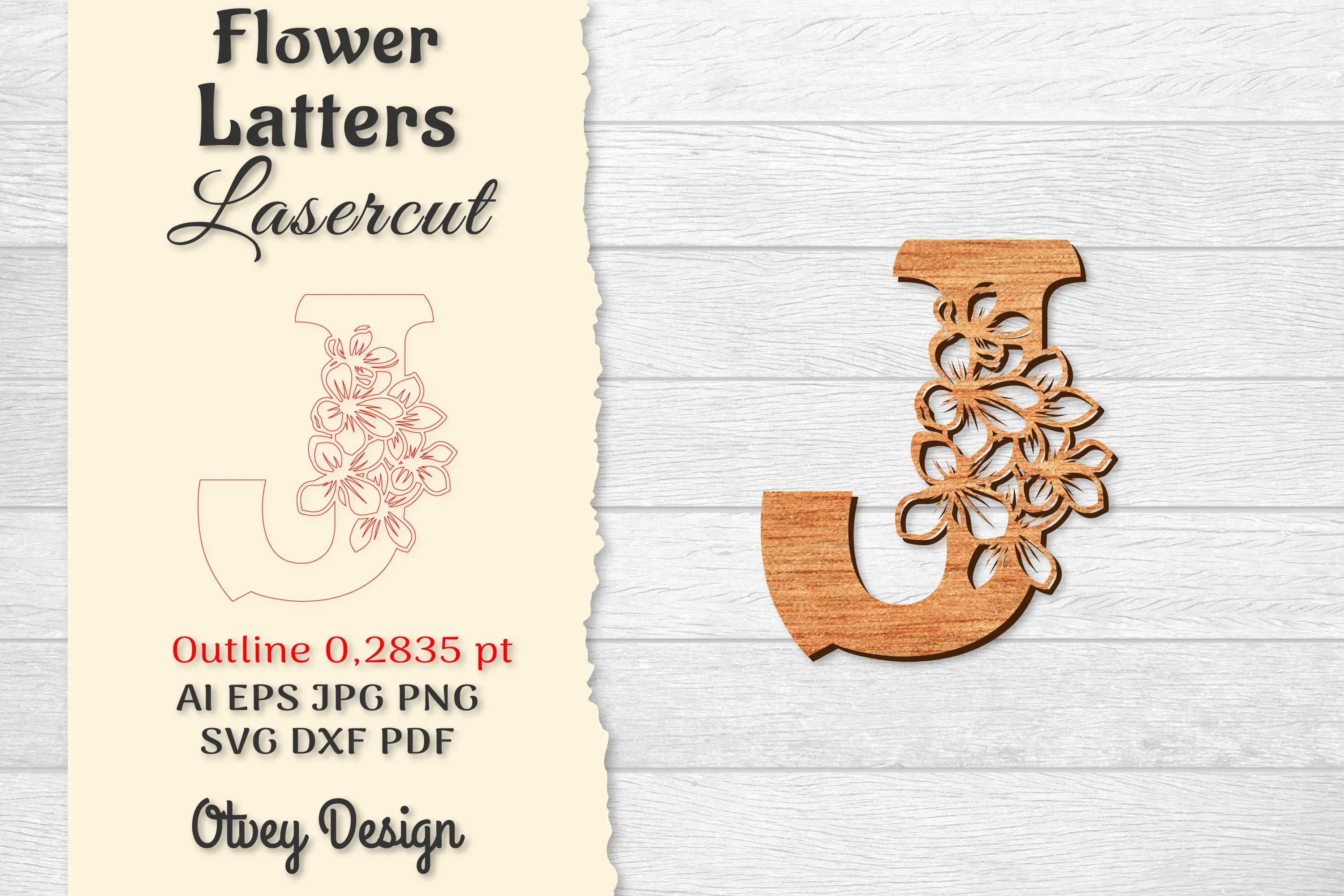 Flower Letters Laser Cut File SVG Bundle