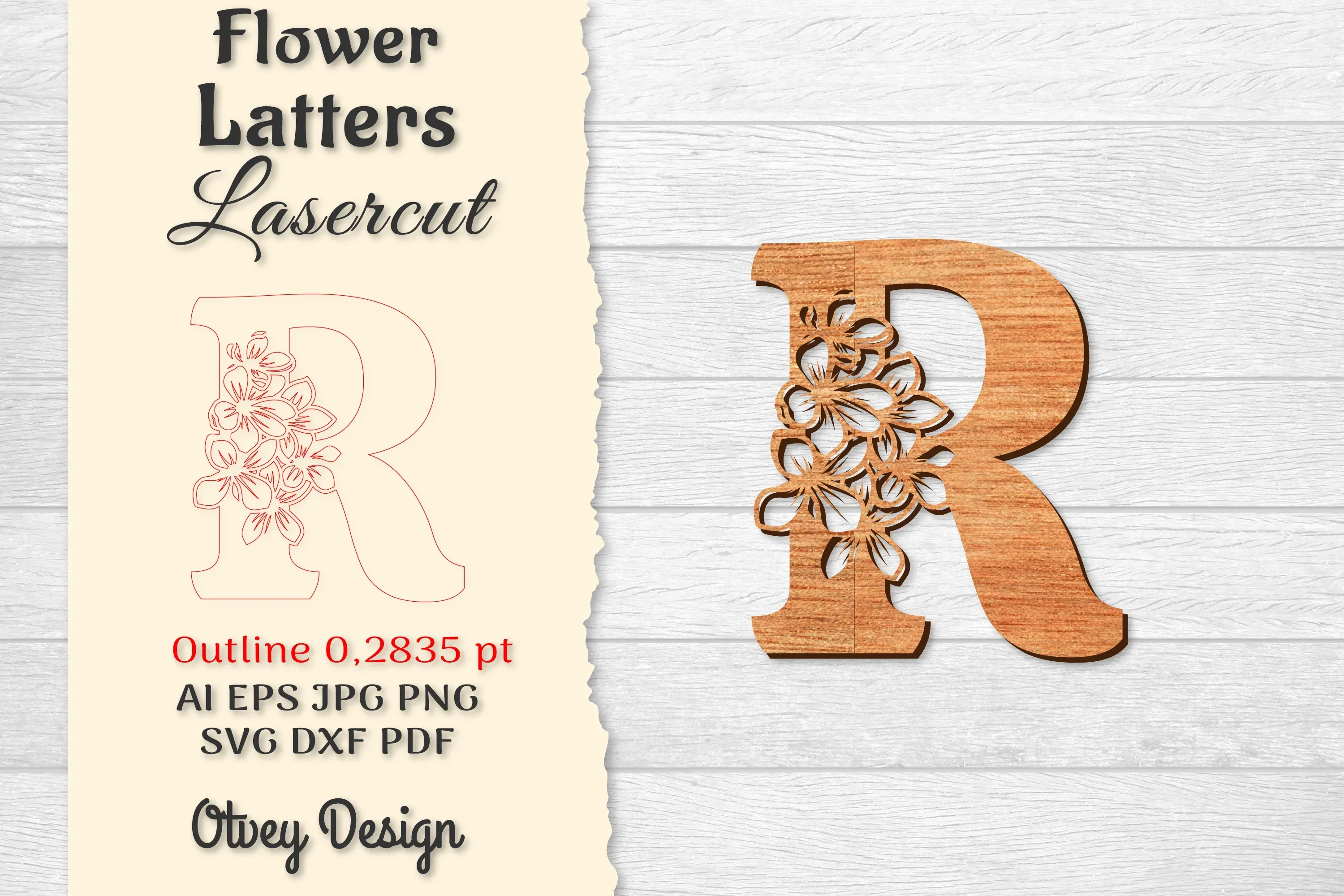 Flower Letters Laser Cut File SVG Bundle