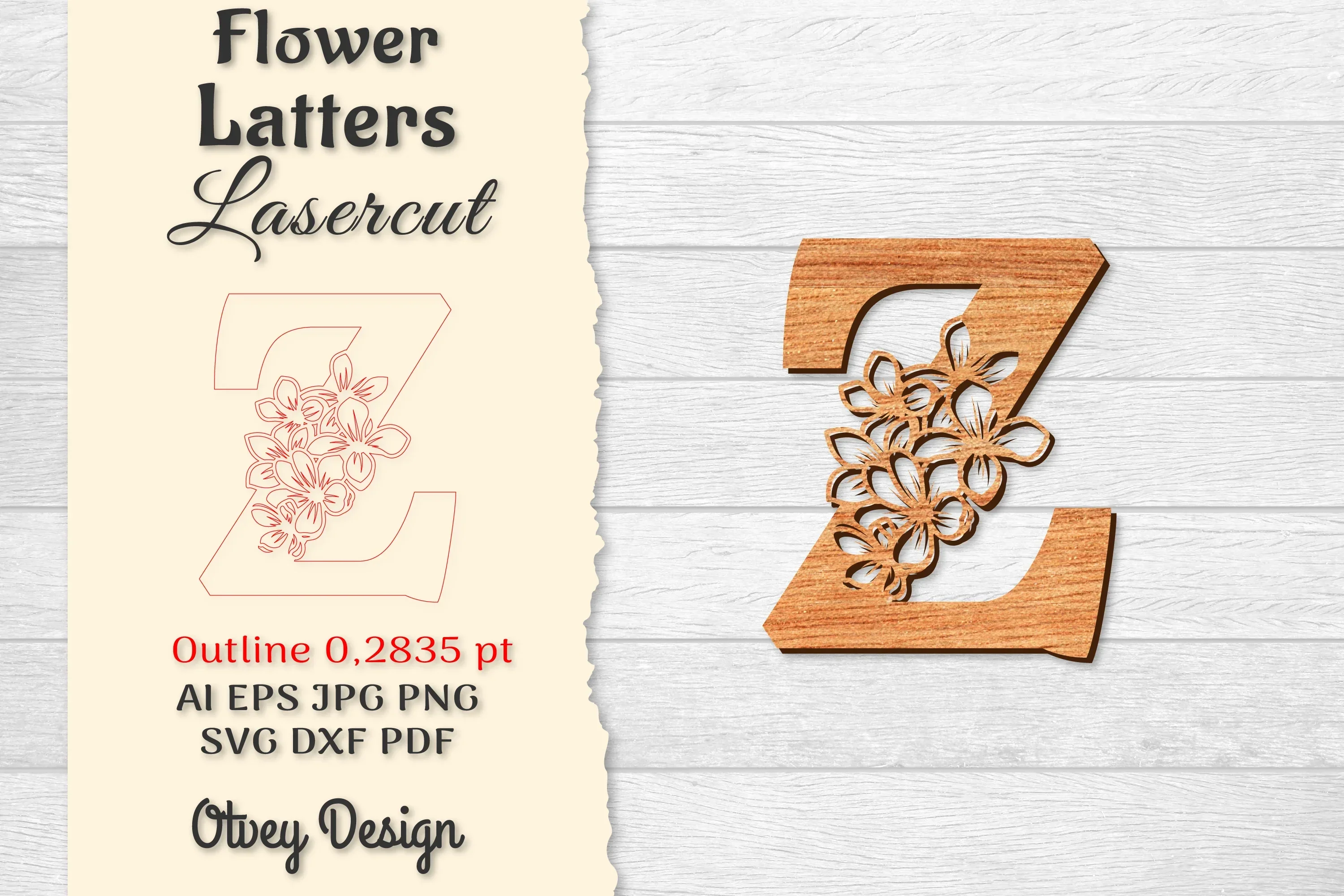 Flower Letters Laser Cut File SVG Bundle