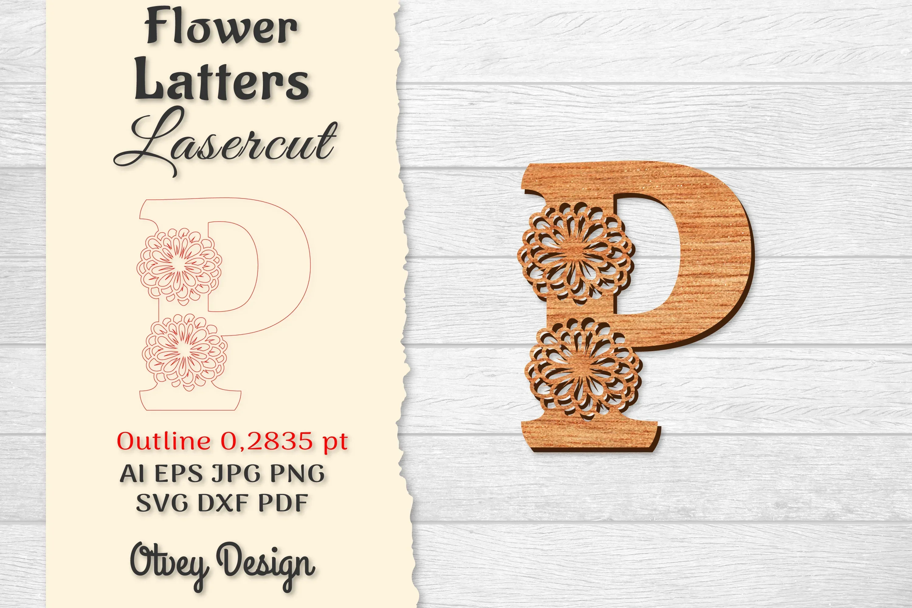 Flower Letters Laser Cut File SVG Bundle