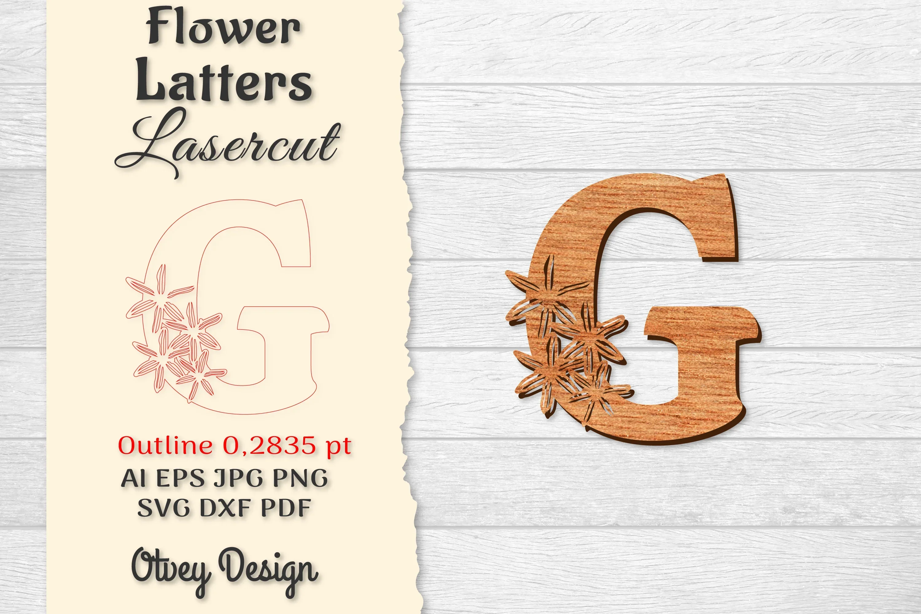 Flower Letters Laser Cut File SVG Bundle