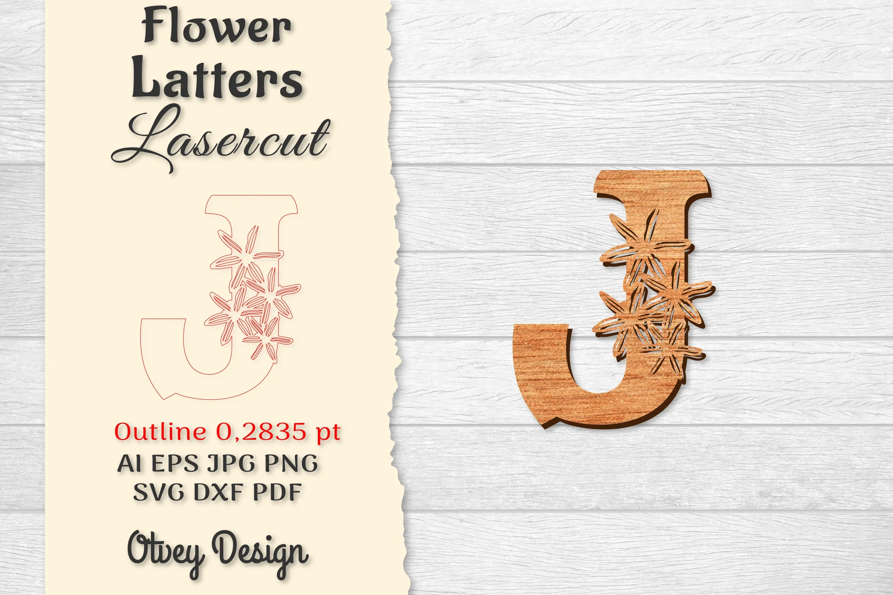Flower Letters Laser Cut File SVG Bundle