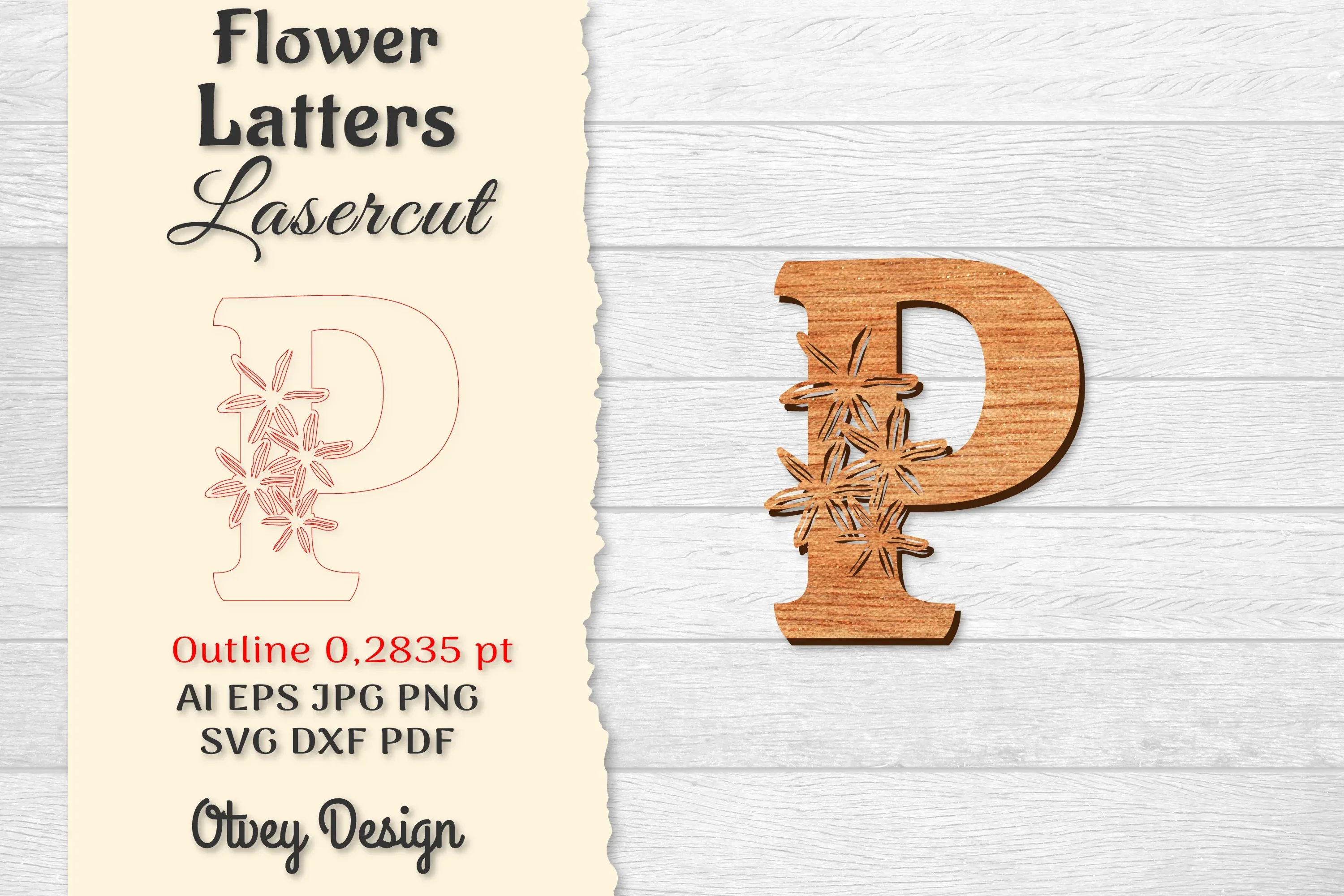 Flower Letters Laser Cut File SVG Bundle