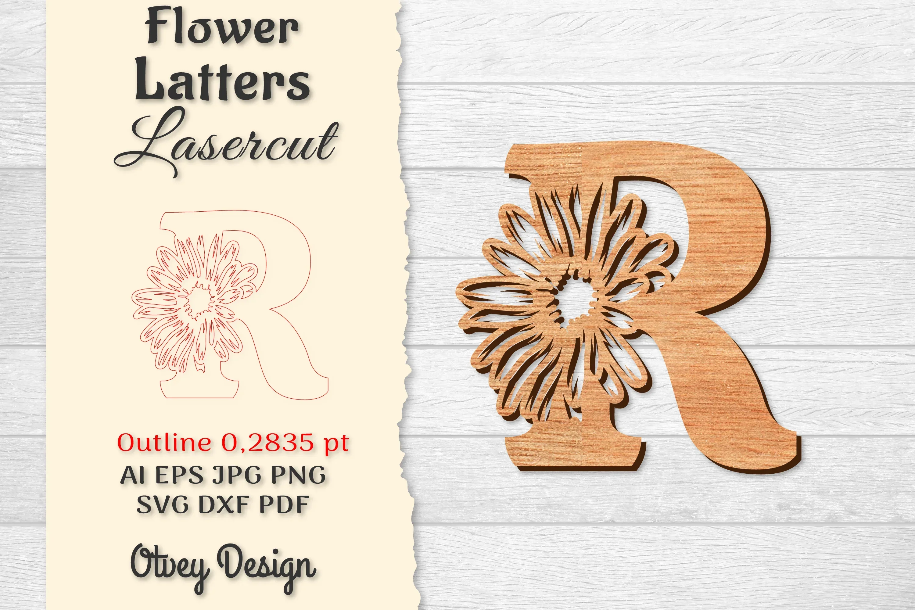 Flower Letters Laser Cut File SVG Bundle