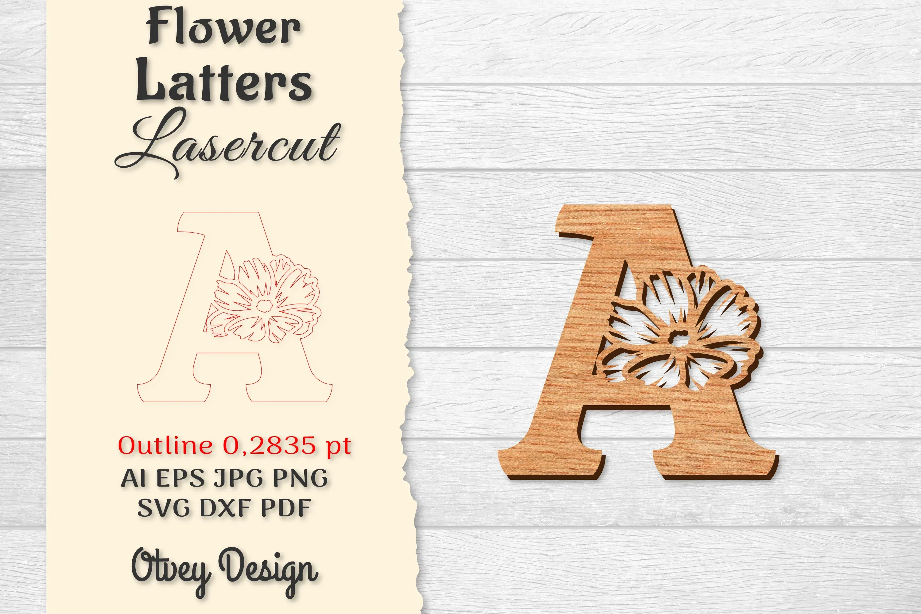 Flower Letters Laser Cut File SVG Bundle