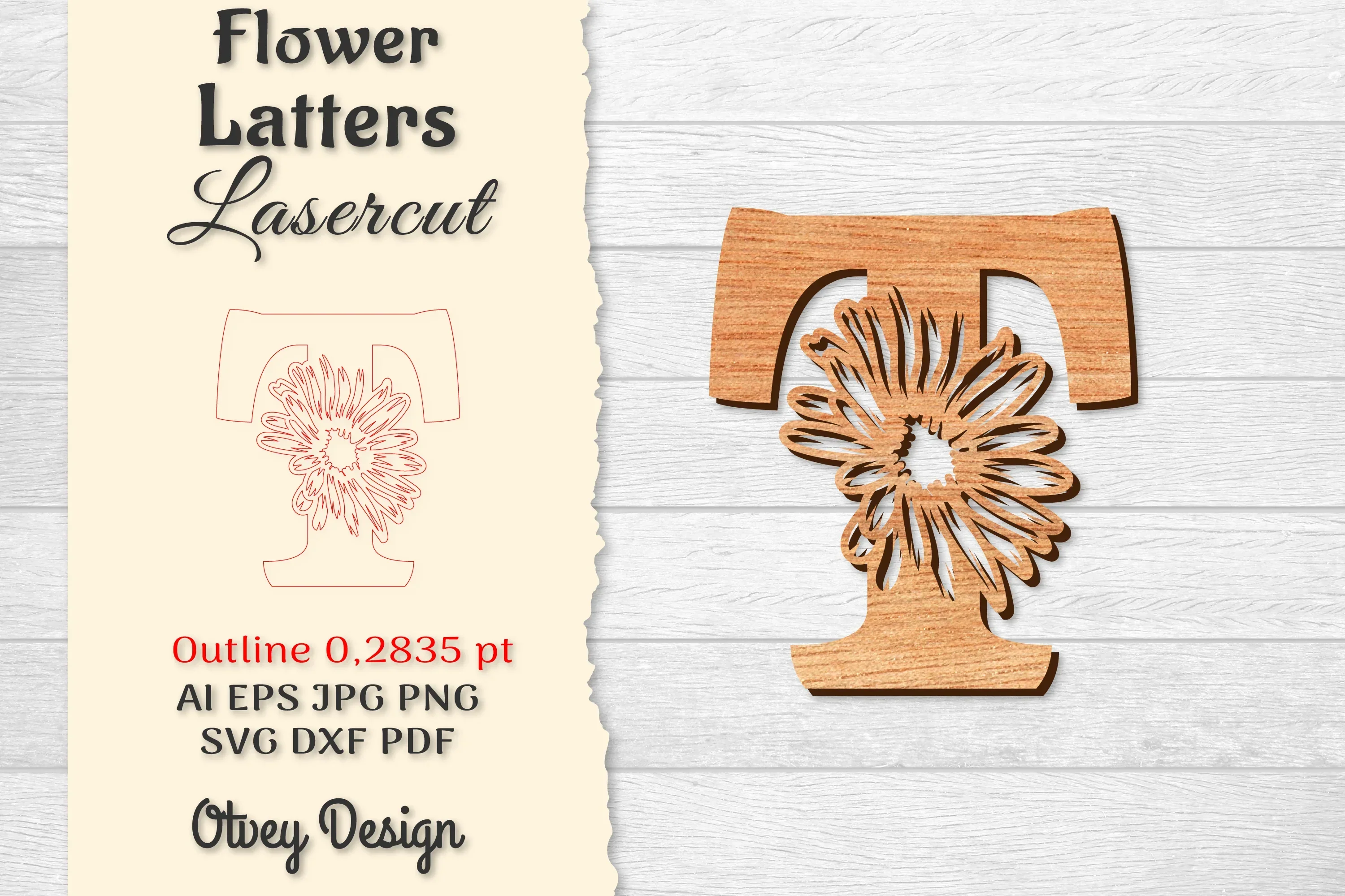 Flower Letters Laser Cut File SVG Bundle