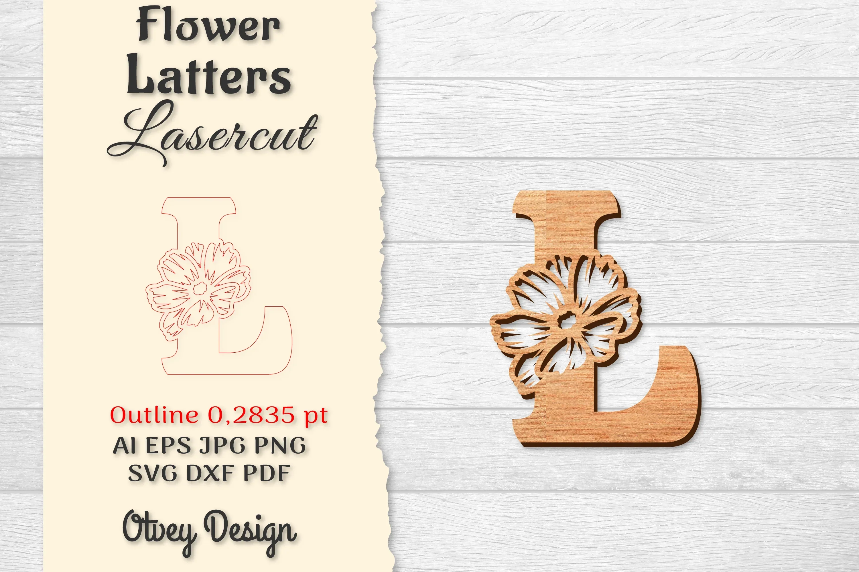 Flower Letters Laser Cut File SVG Bundle